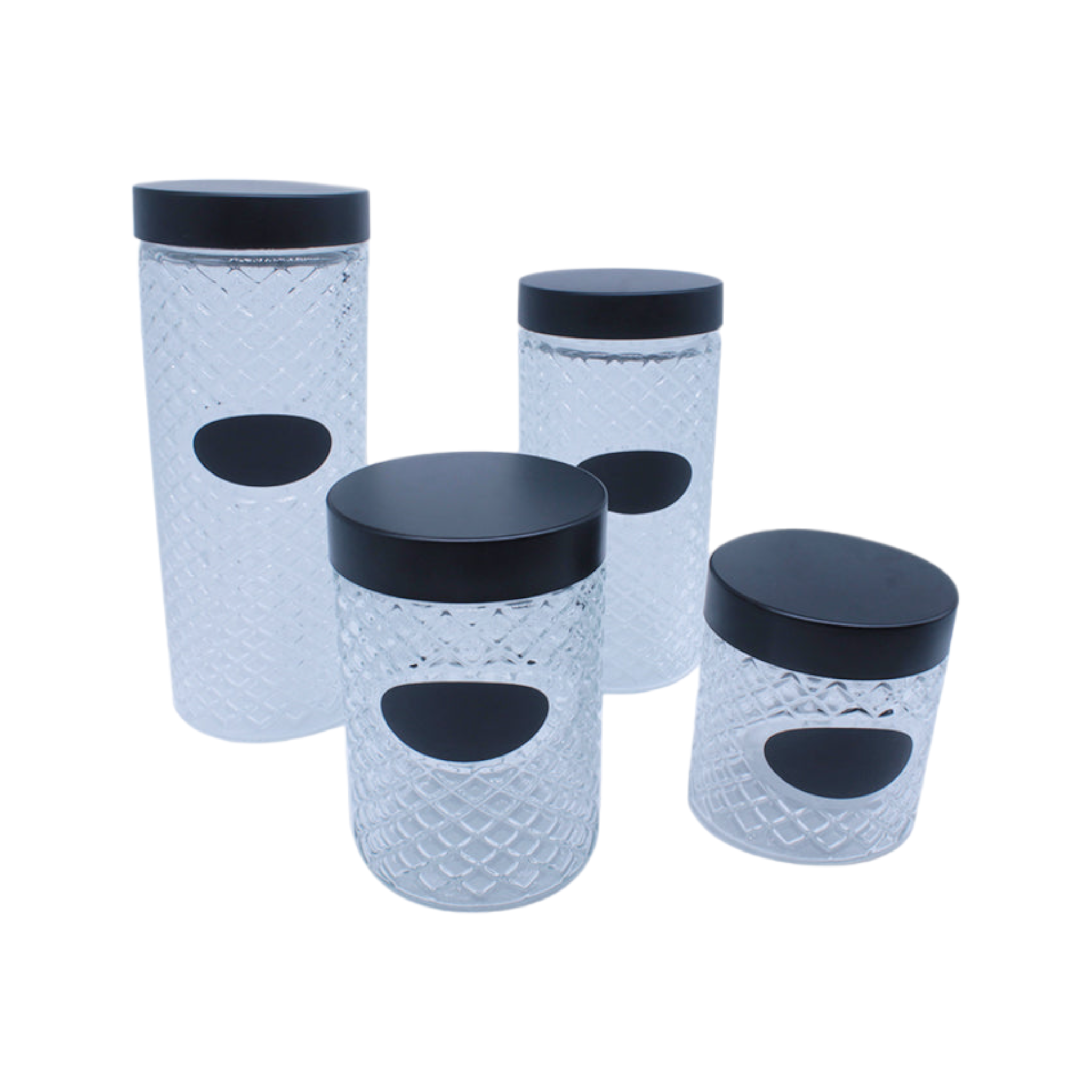 Glass Canister Set with Chalkboard Notes 4pc Set SGN1774