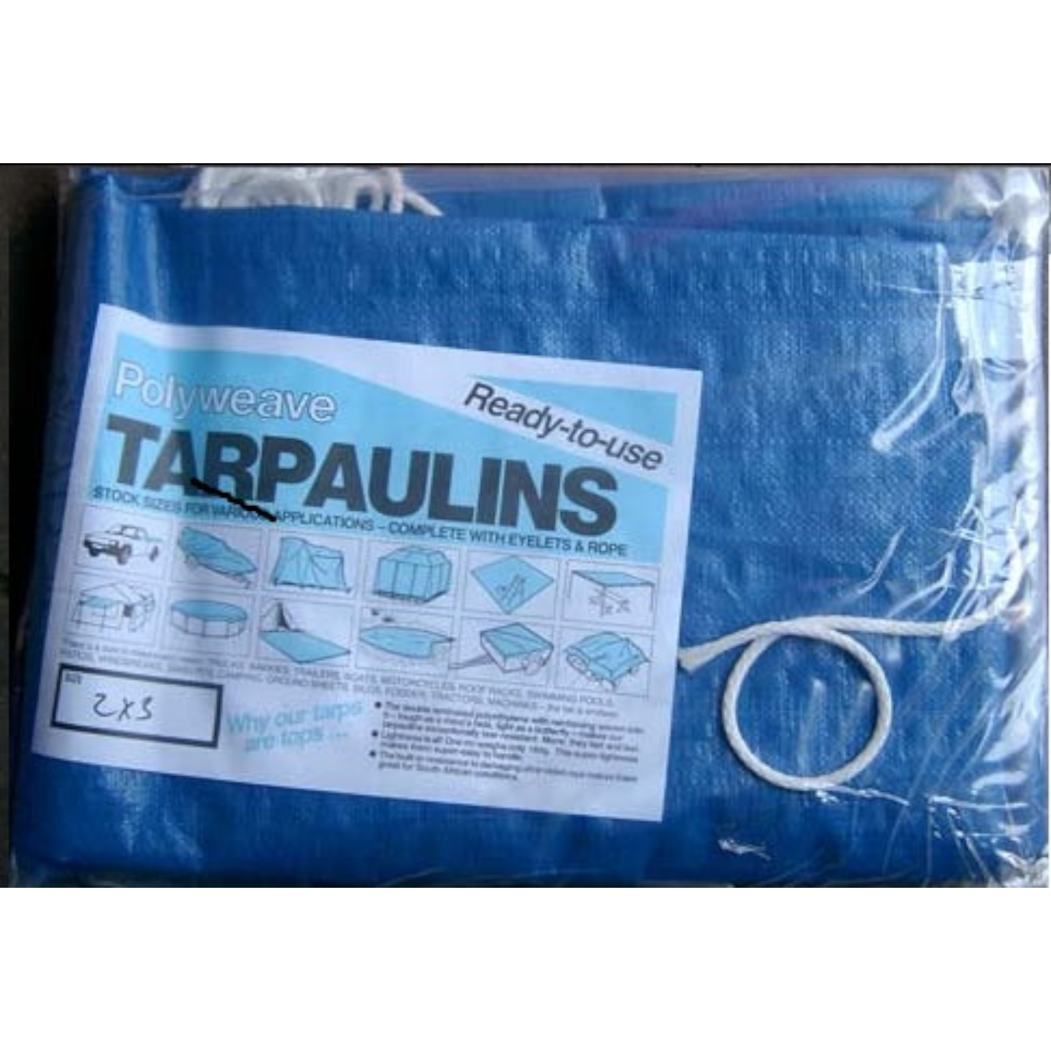 Tarpaulin 2mx3m 180gsm Light Duty All Purpose Waterproof Cover