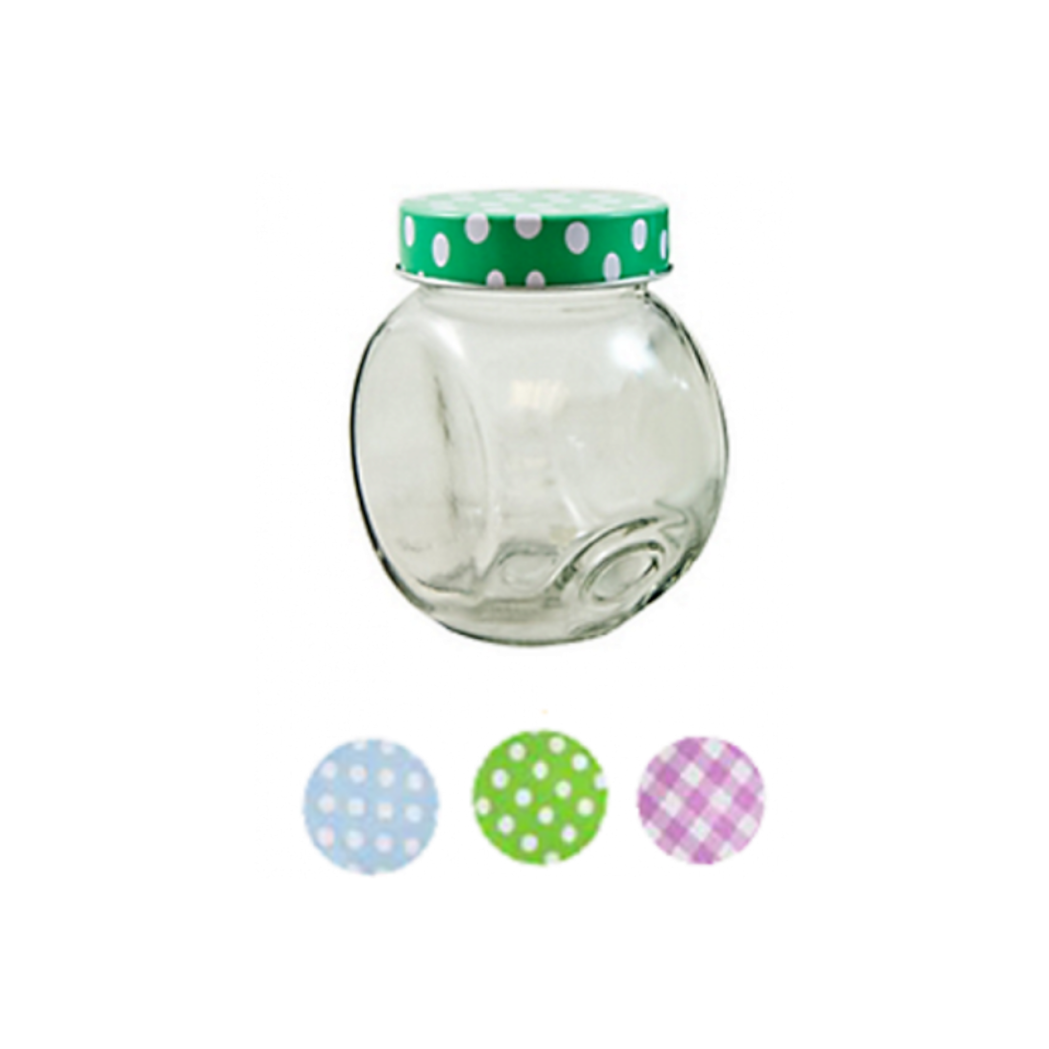 Consol Glass Candy Jar 500ml Two Way Slanted with Check Dots