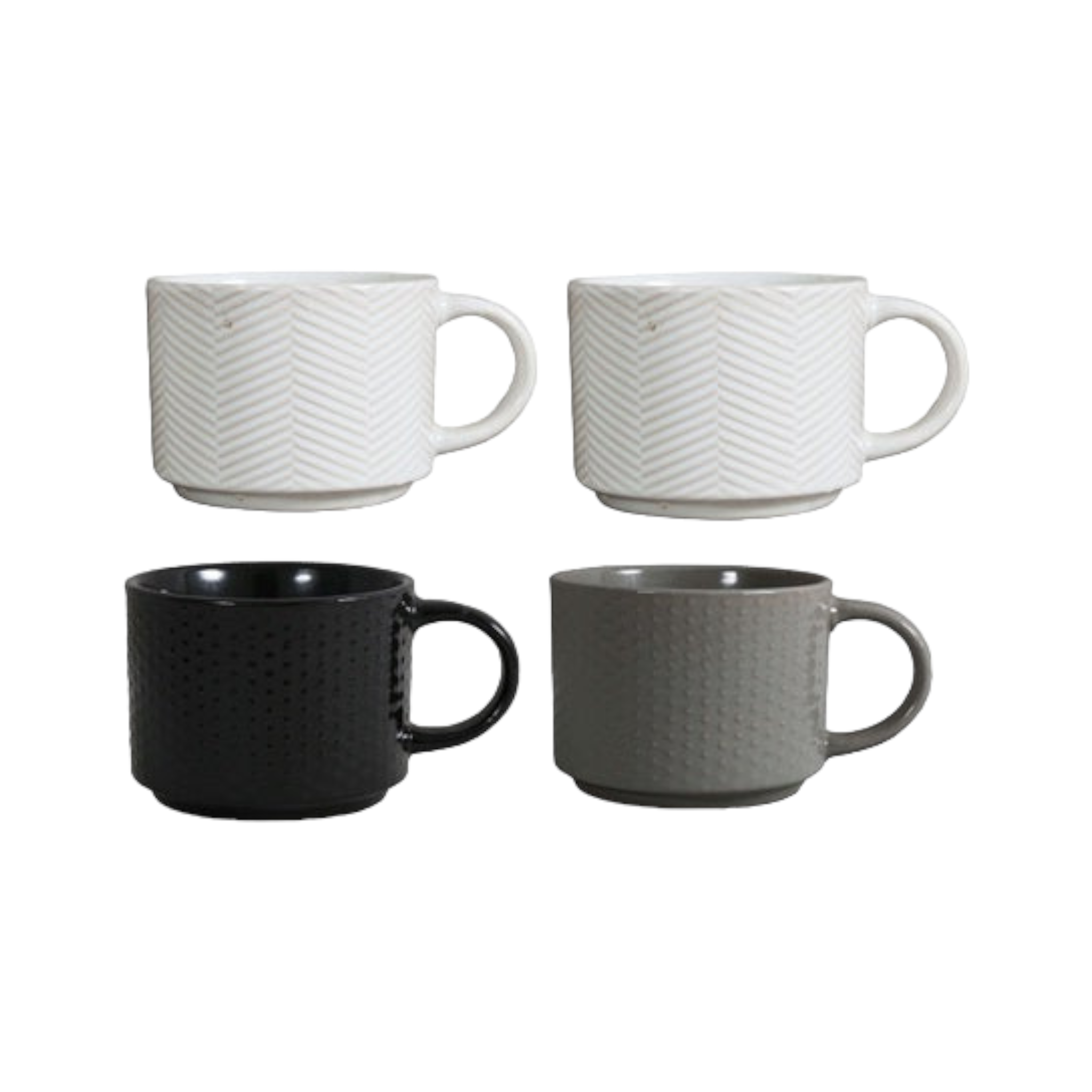 Coffee Mug Embossed Mixed 4pack 34882