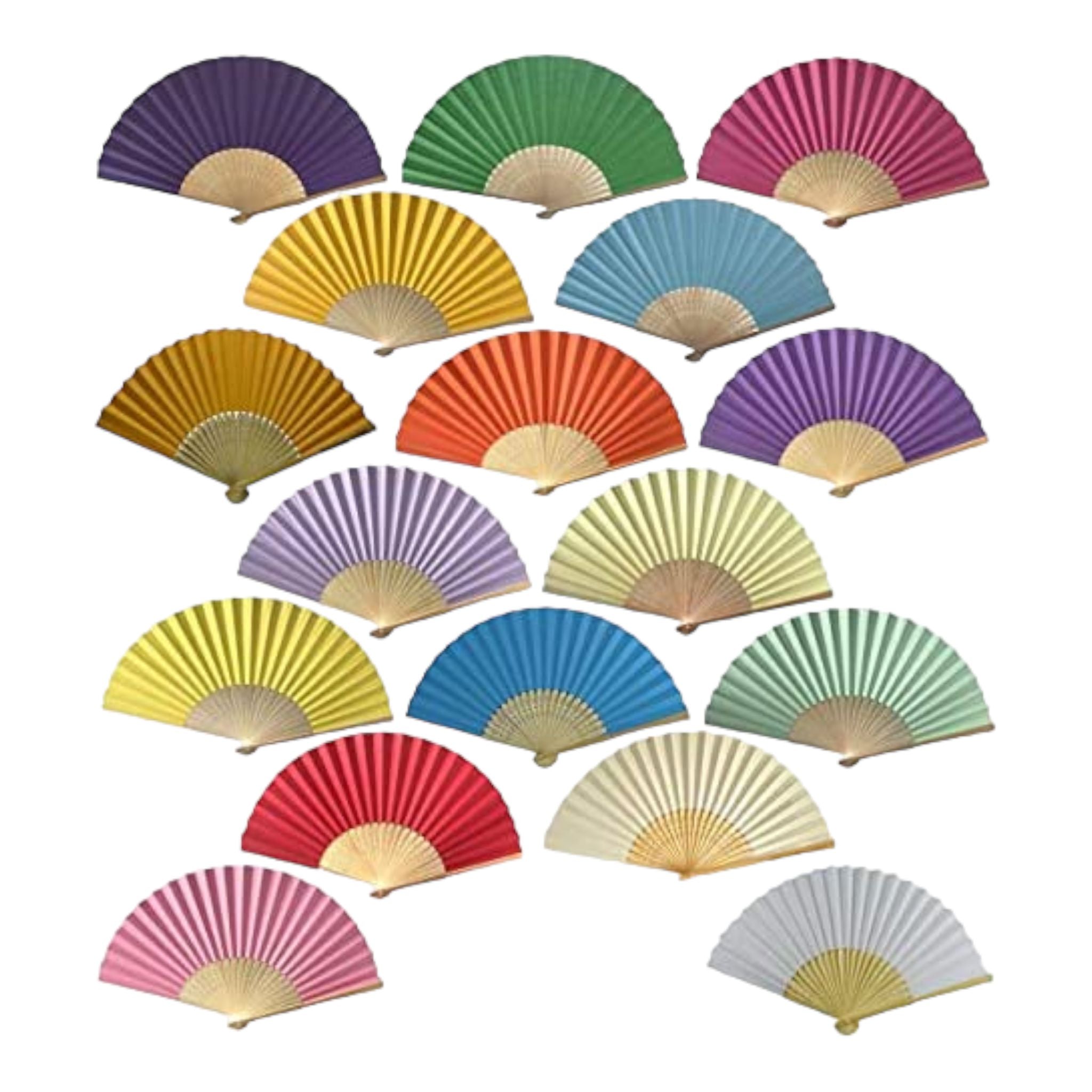 Chinese Paper Folding Fan Solid Colour 40cm