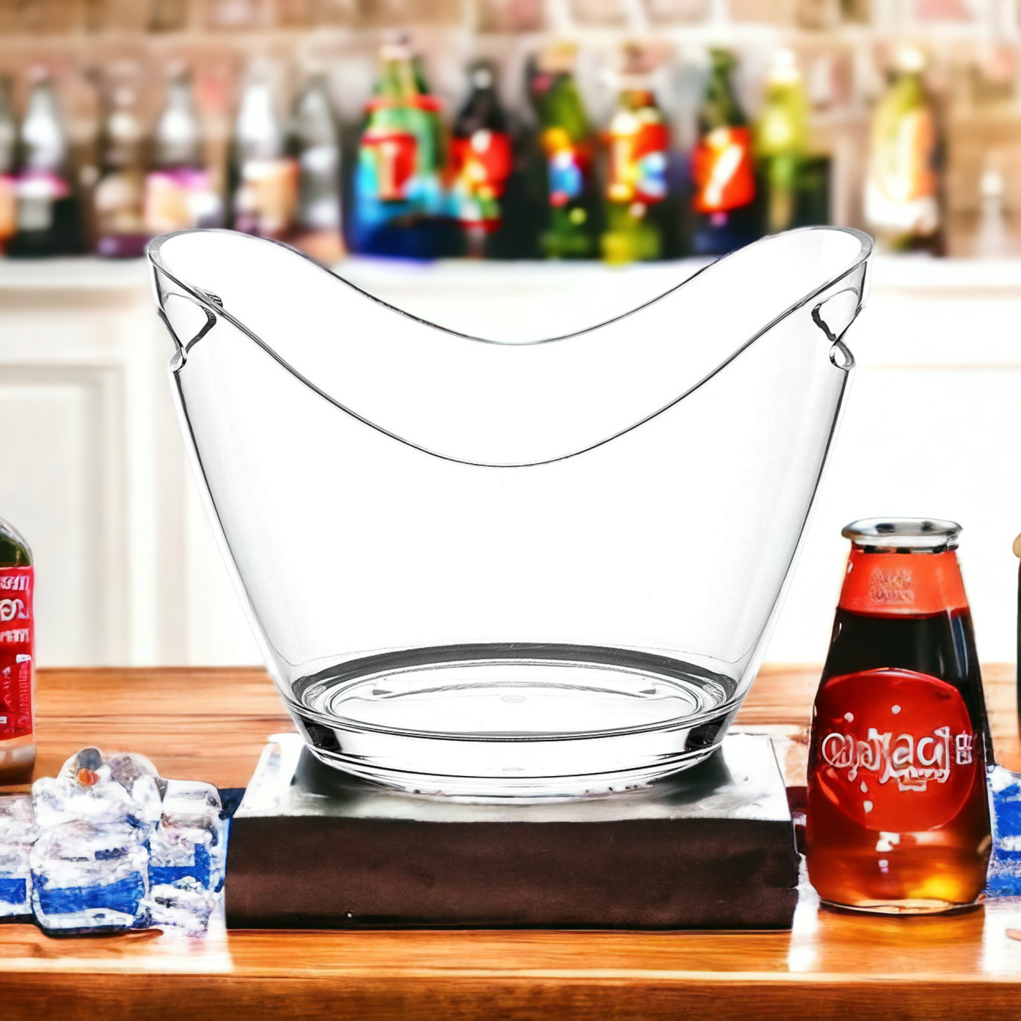 Bar Butler Acrylic Ice Bucket 4L Oval Shape Clear - Wine and Champagne Cooler 270x205x155mm 73144