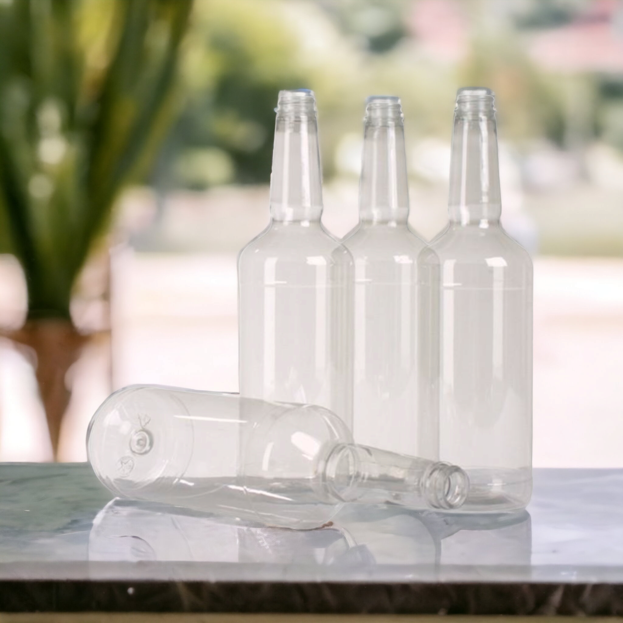 100ml Long Neck Plastic Bottle with Silver Lid