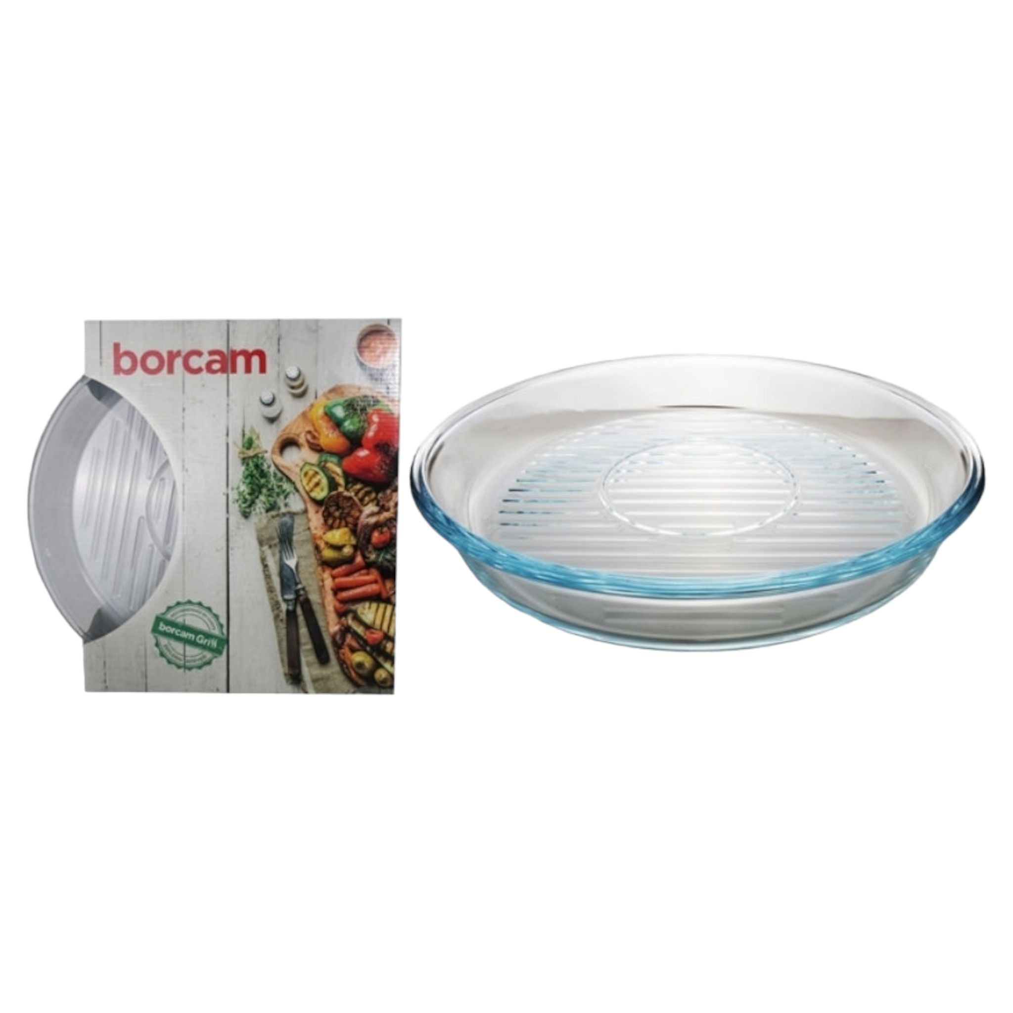 Borcam Glass Serving Dish Tray Grill Round 318.5mm 23308