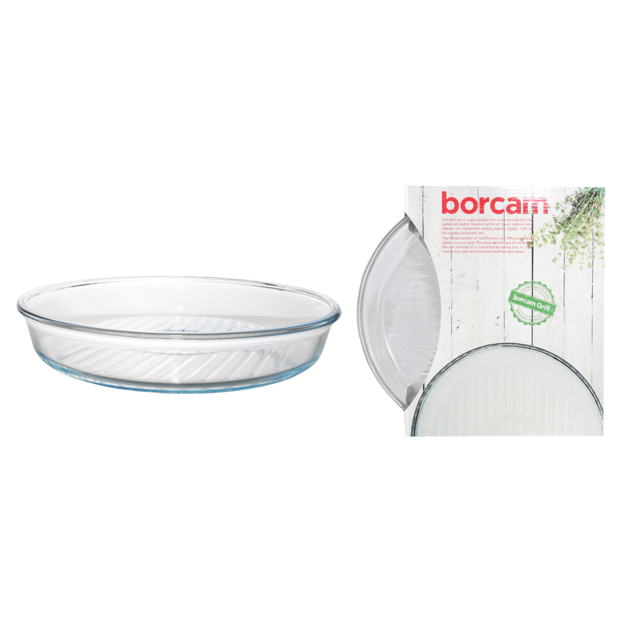 Borcam Glass Serving Dish Tray Round 260mm 23307