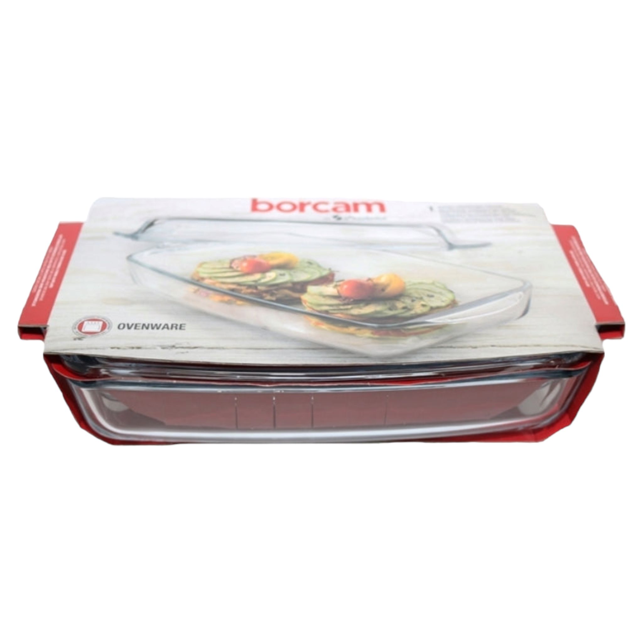 Borcam Glass Serving Dish Casserole Rectangle with Cover 1300ml 23838