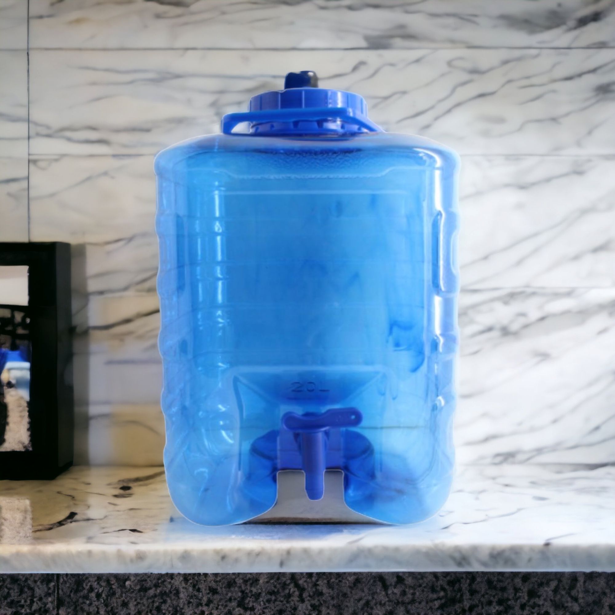 20L Plastic Water Dispenser with tap Square Blue