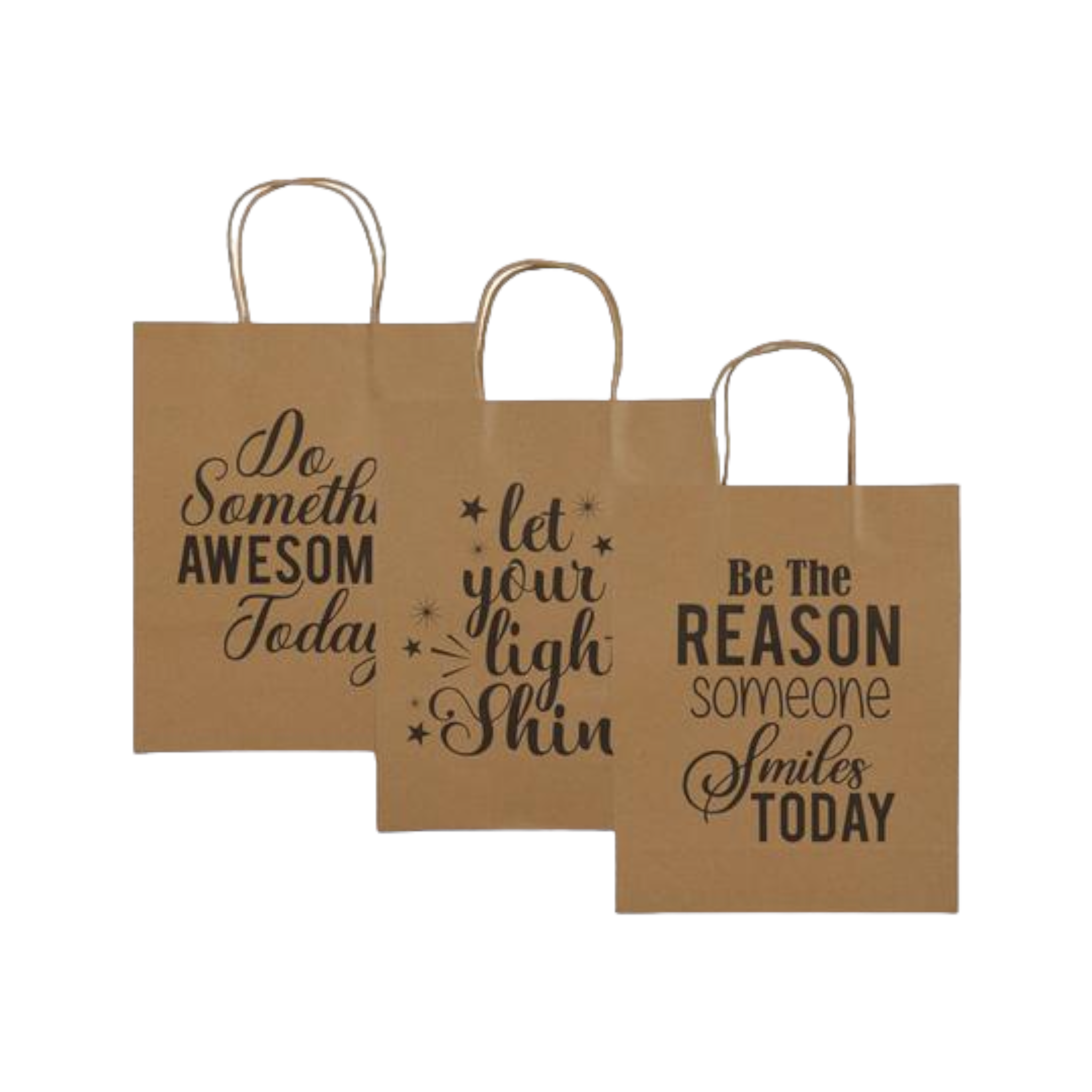 Kraft Gift Paper Bag 25x32cm Large with Printed Text