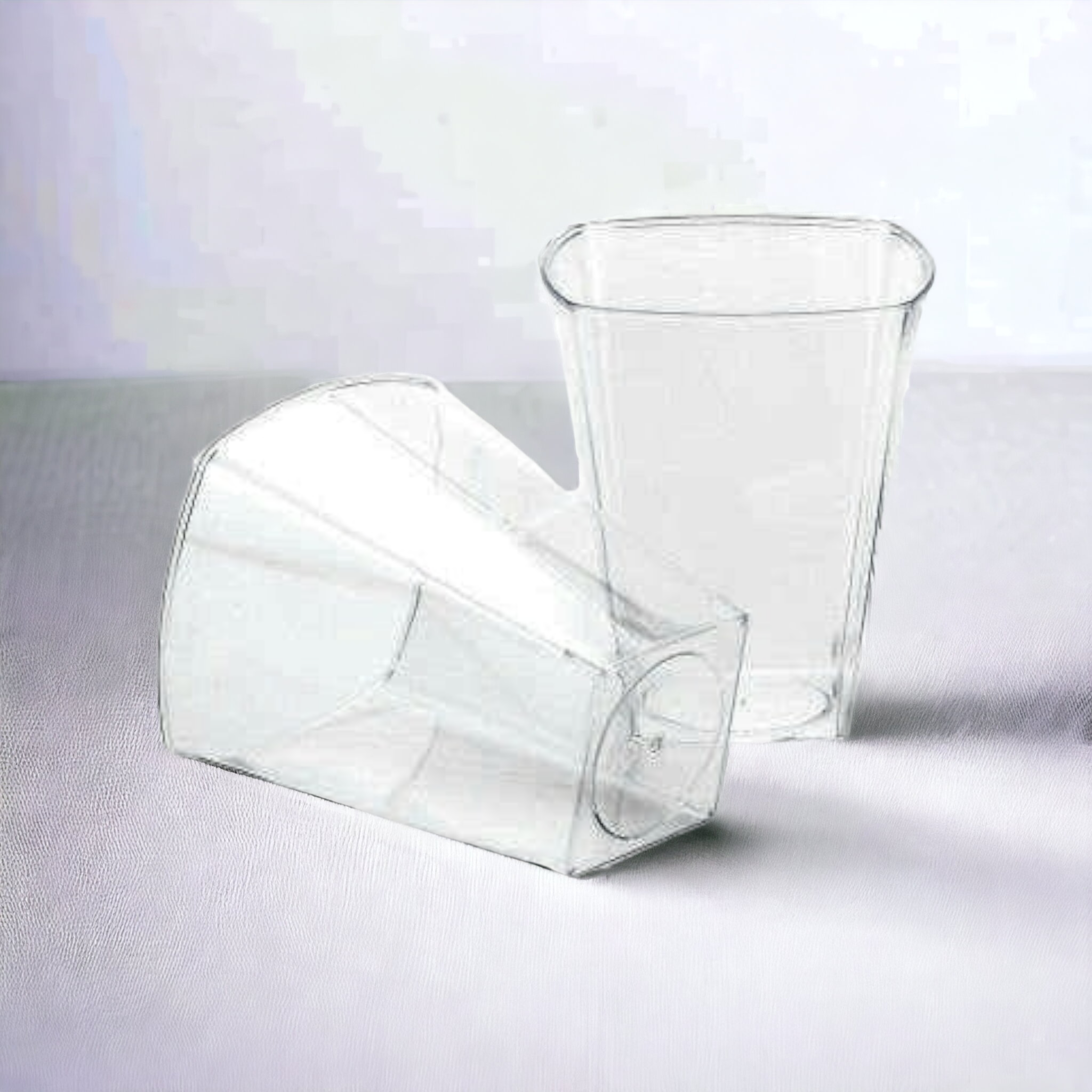 250ml Disposable Plastic Cup Square Clear 12pack