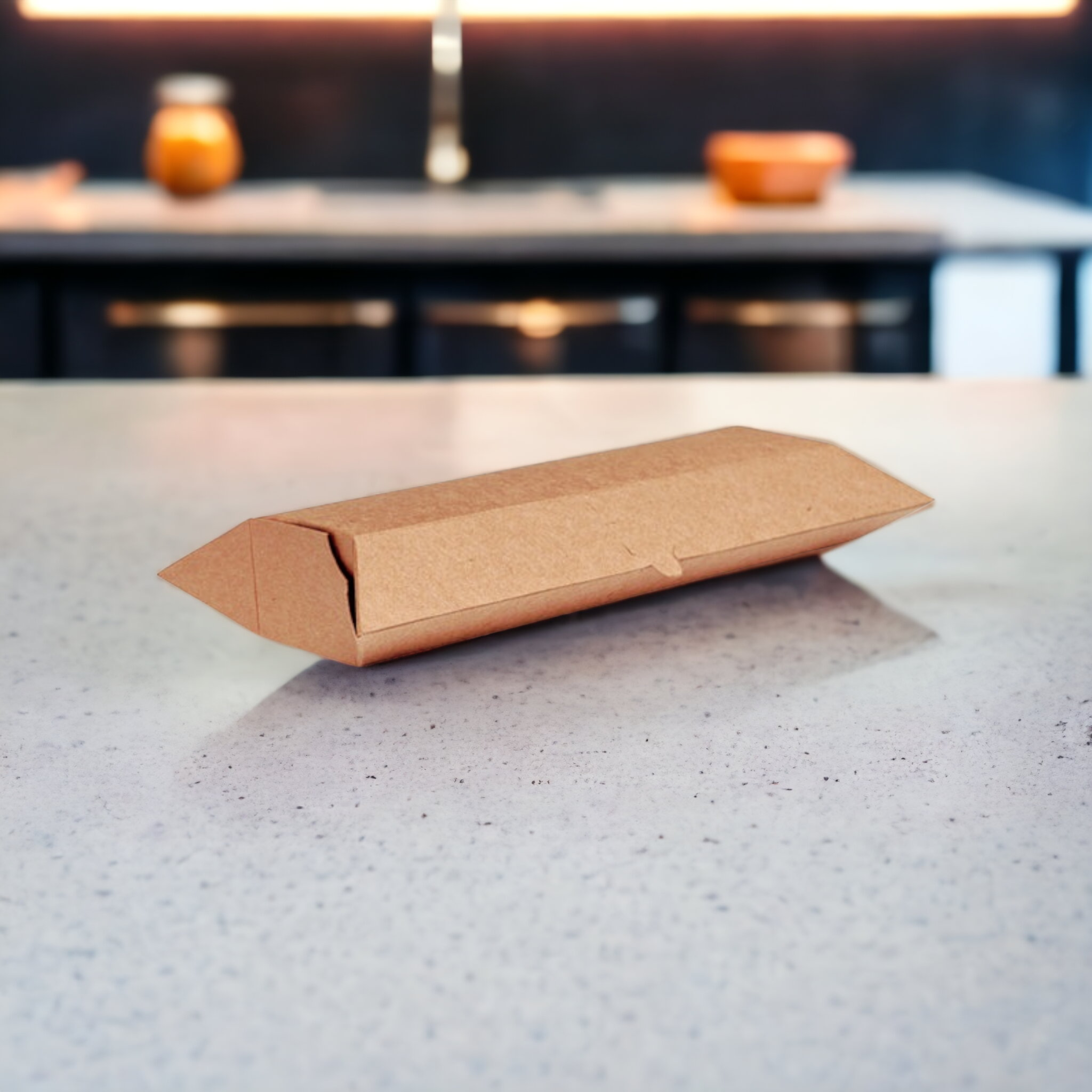 Kraft Paper Long Wrap Box Closed with Middle Tear 21x10x+4cm 10Pack