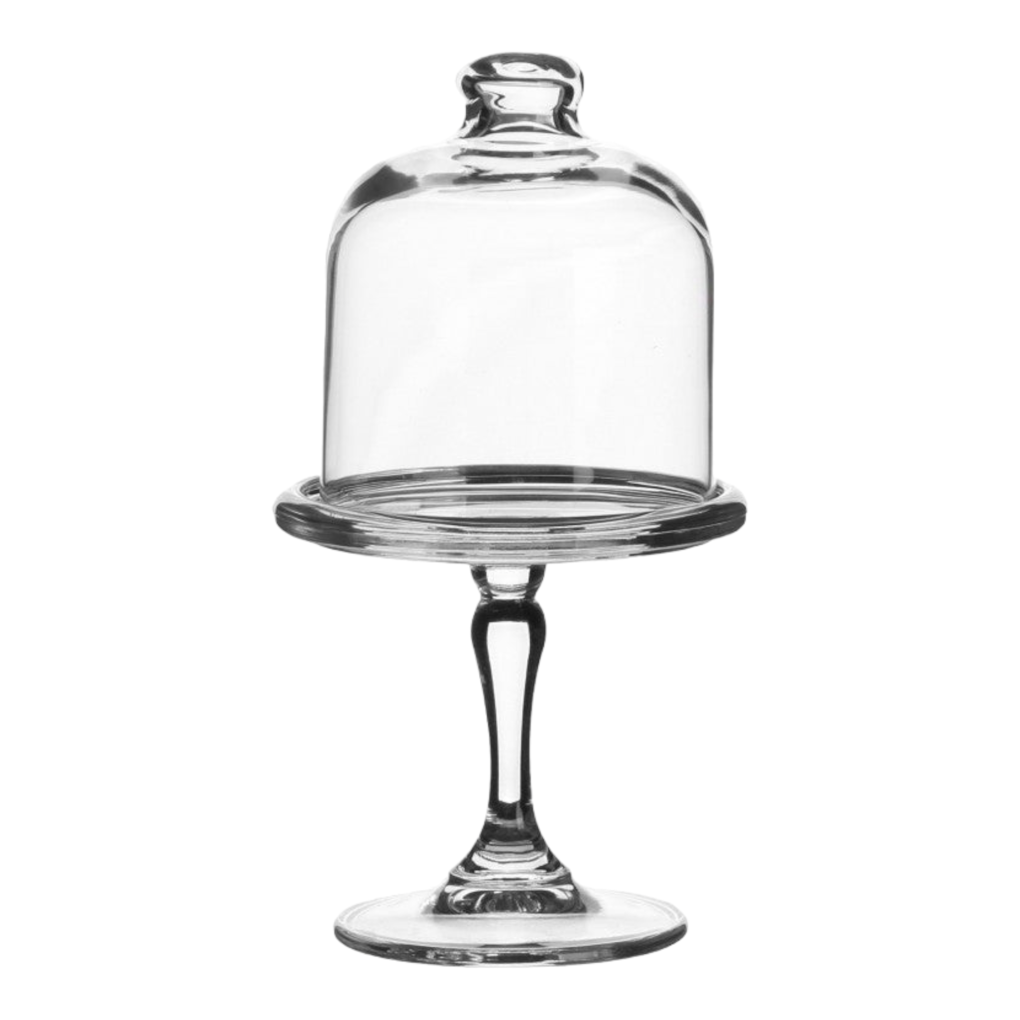 Pasabahce Mini Patisserie Cupcake Serving Stand with Glass Dome Lid 19.8x11cm