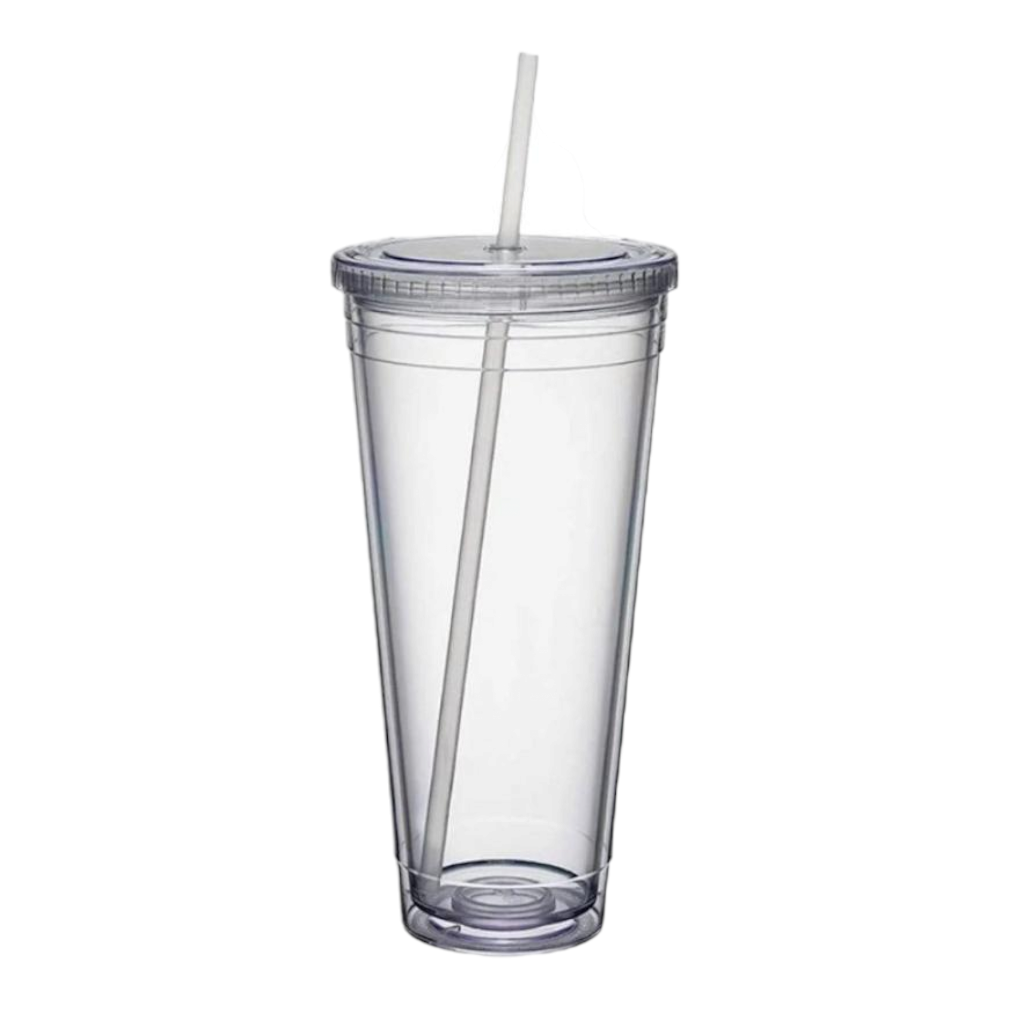 650ml Acrylic Double Wall Insulated Cup with Straw