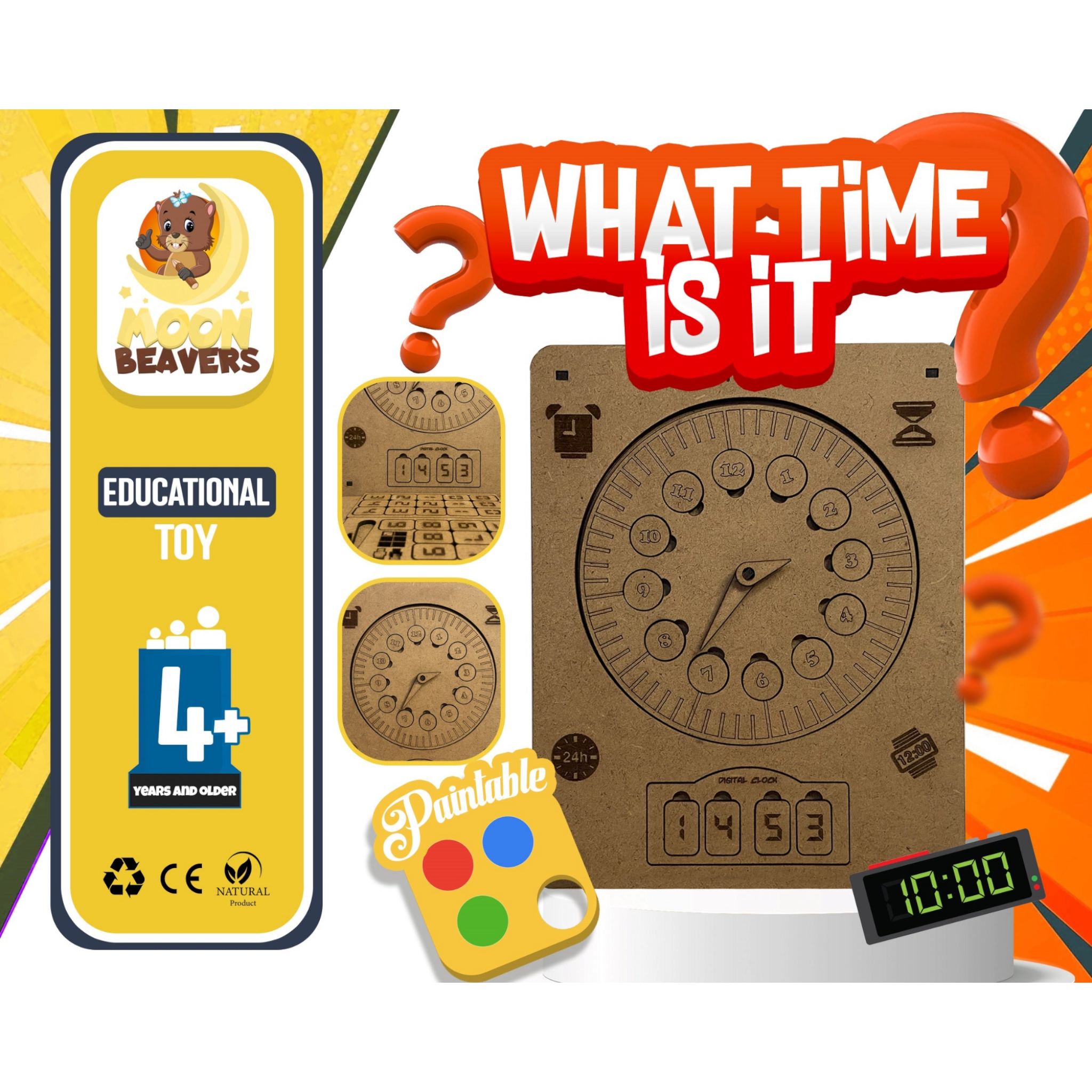 Educational Toy Learn What Time Is It Puzzle 16x20cm MB40