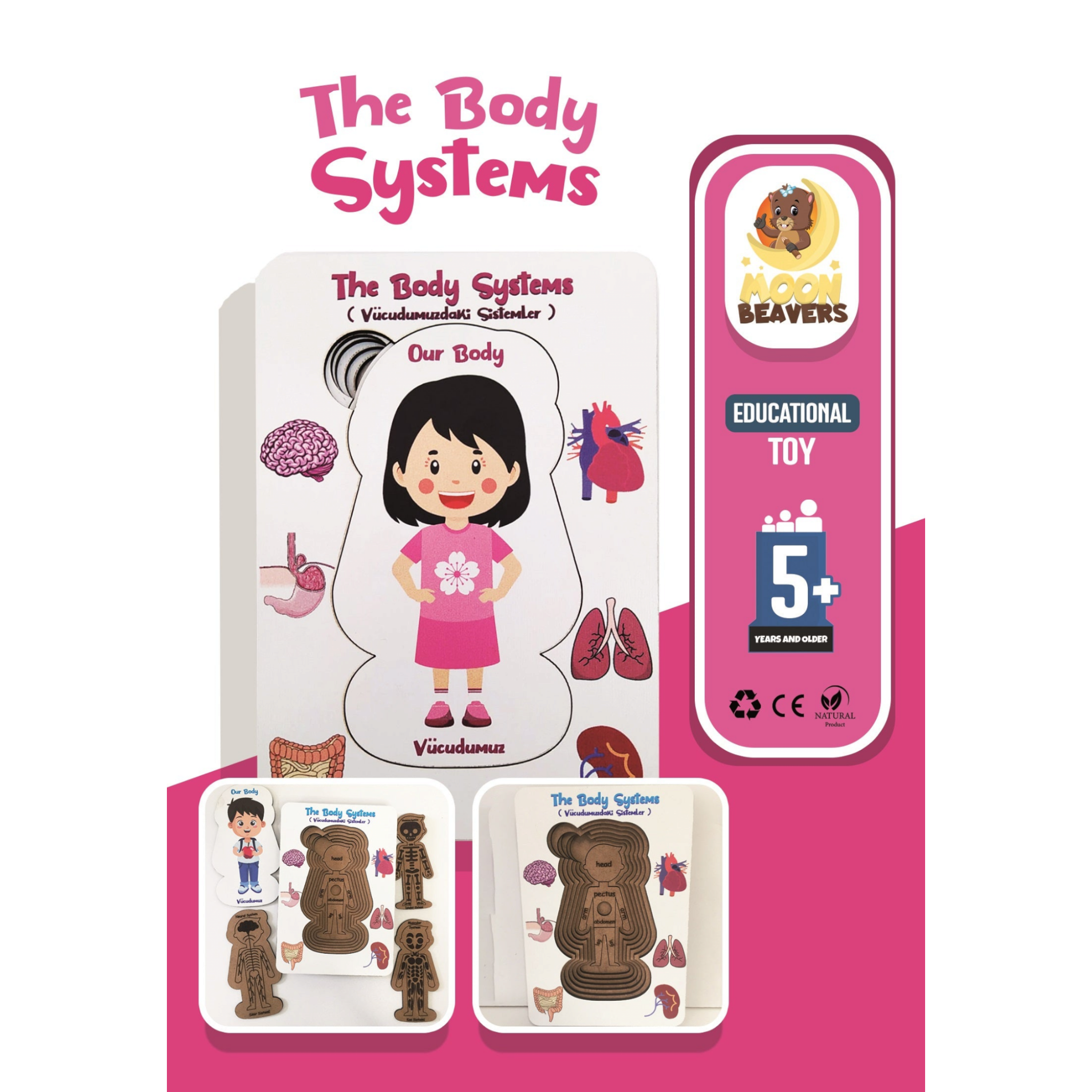 Educational Toy The Body System Puzzle Girl 13x18cm MB35