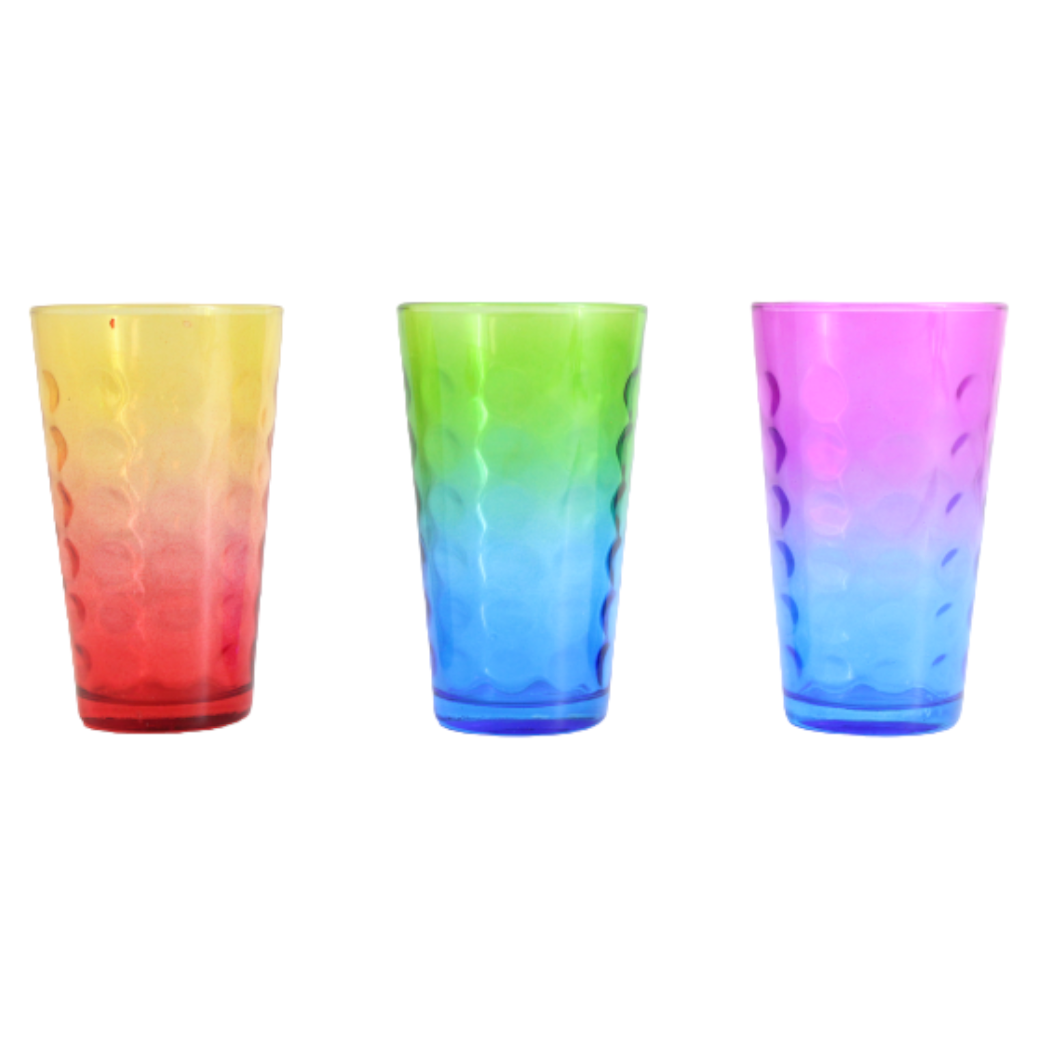 Rainbow Colour Glass Tumbler with Window Box 6pack