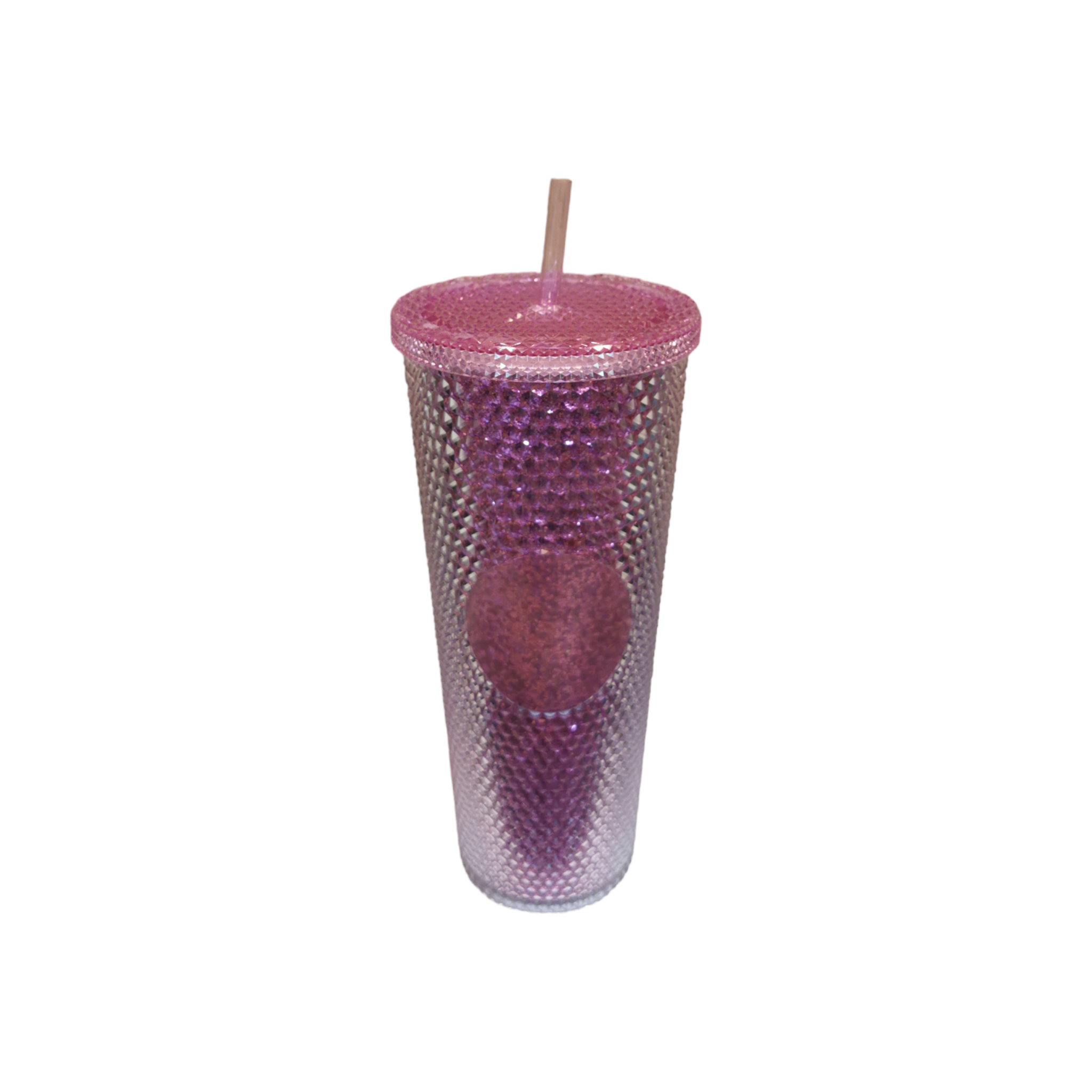 Studded Drinking Tumbler 720ml Smoothie Glitter Cup & Straw