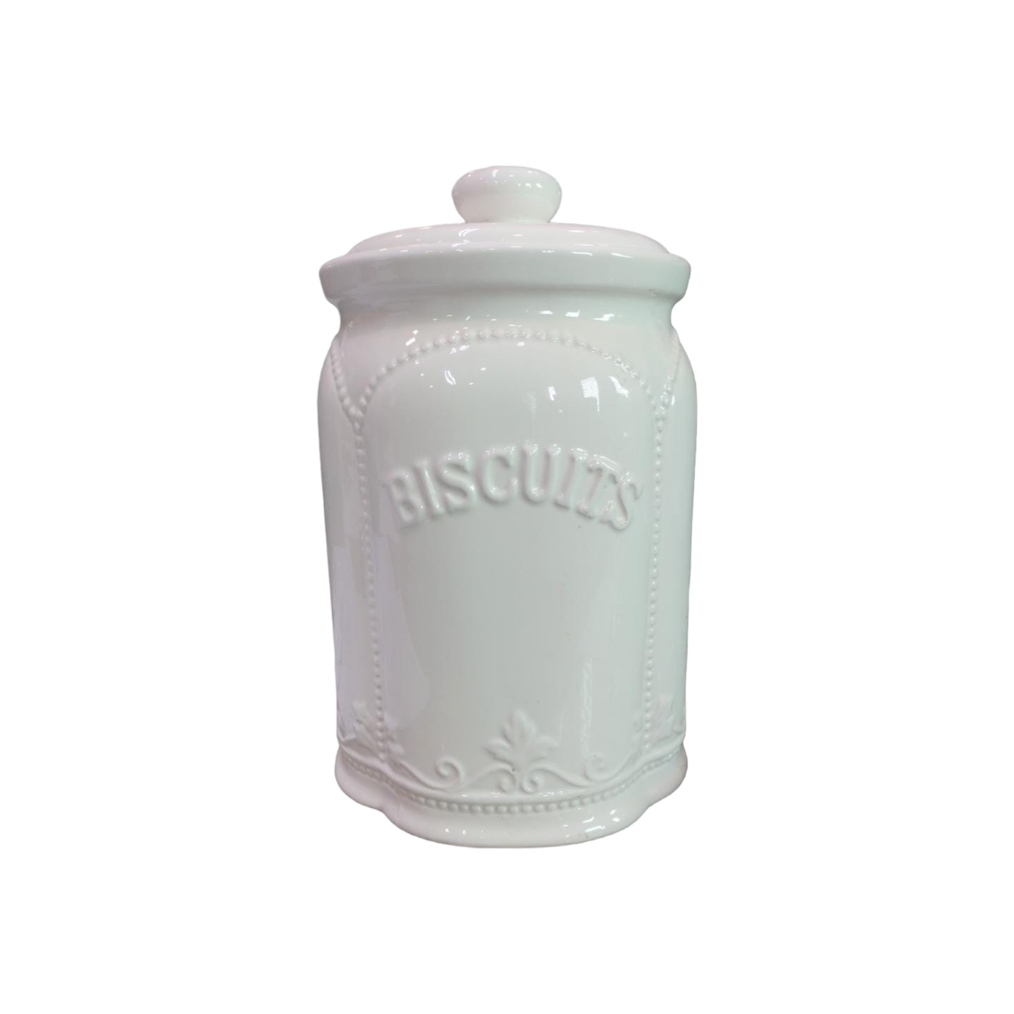 Vintage Ceramic Biscuit Canister with Lid