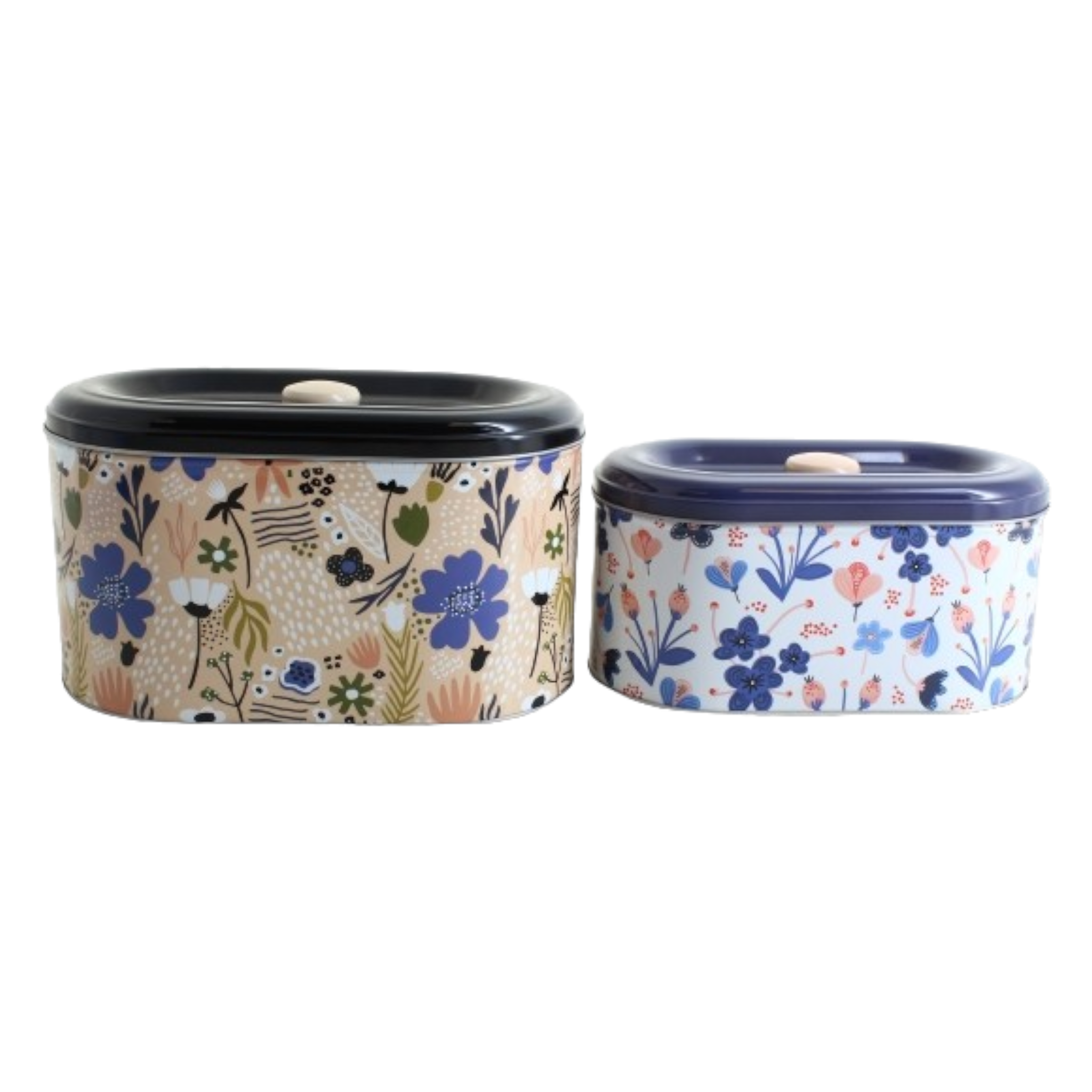 Gift Biscuit Metal Container Tin 2pc Oval