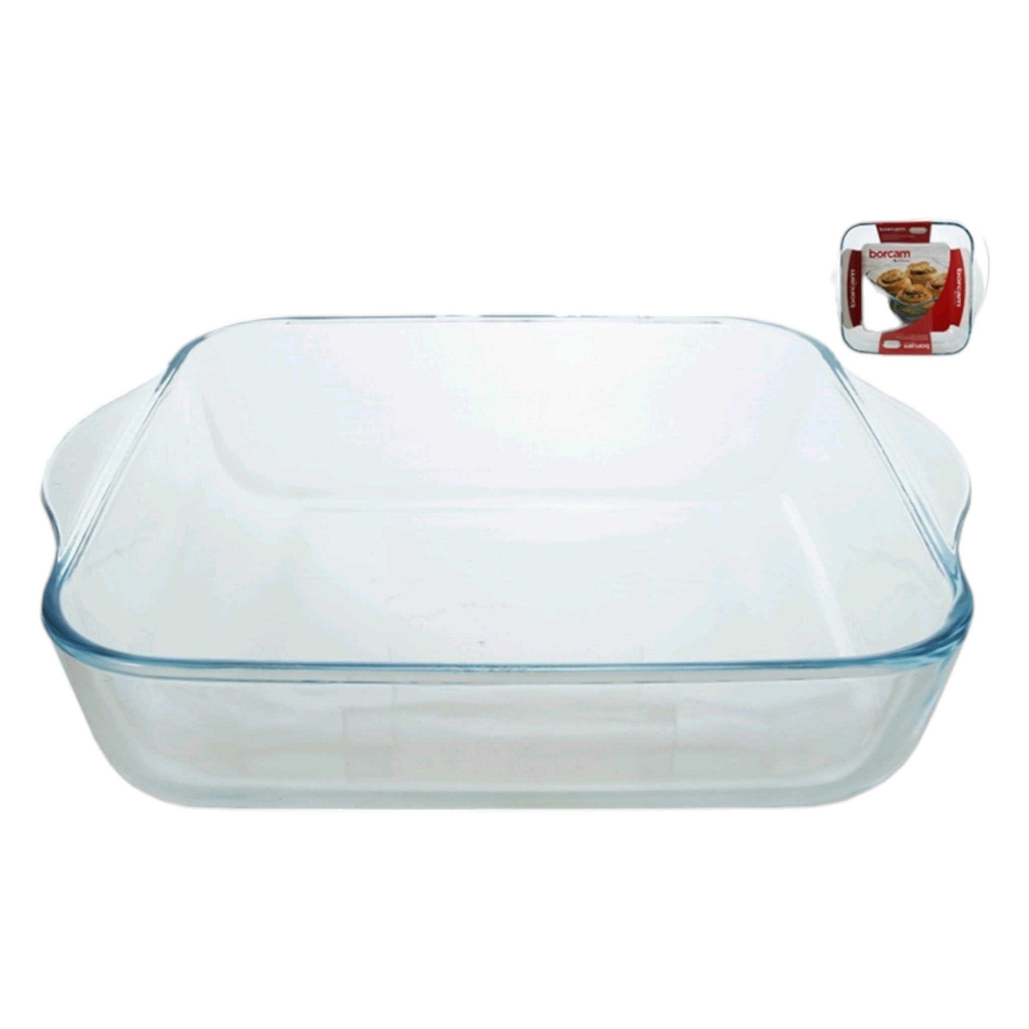 Borcam Glass Serving Dish Square Tray 1.9L 23834
