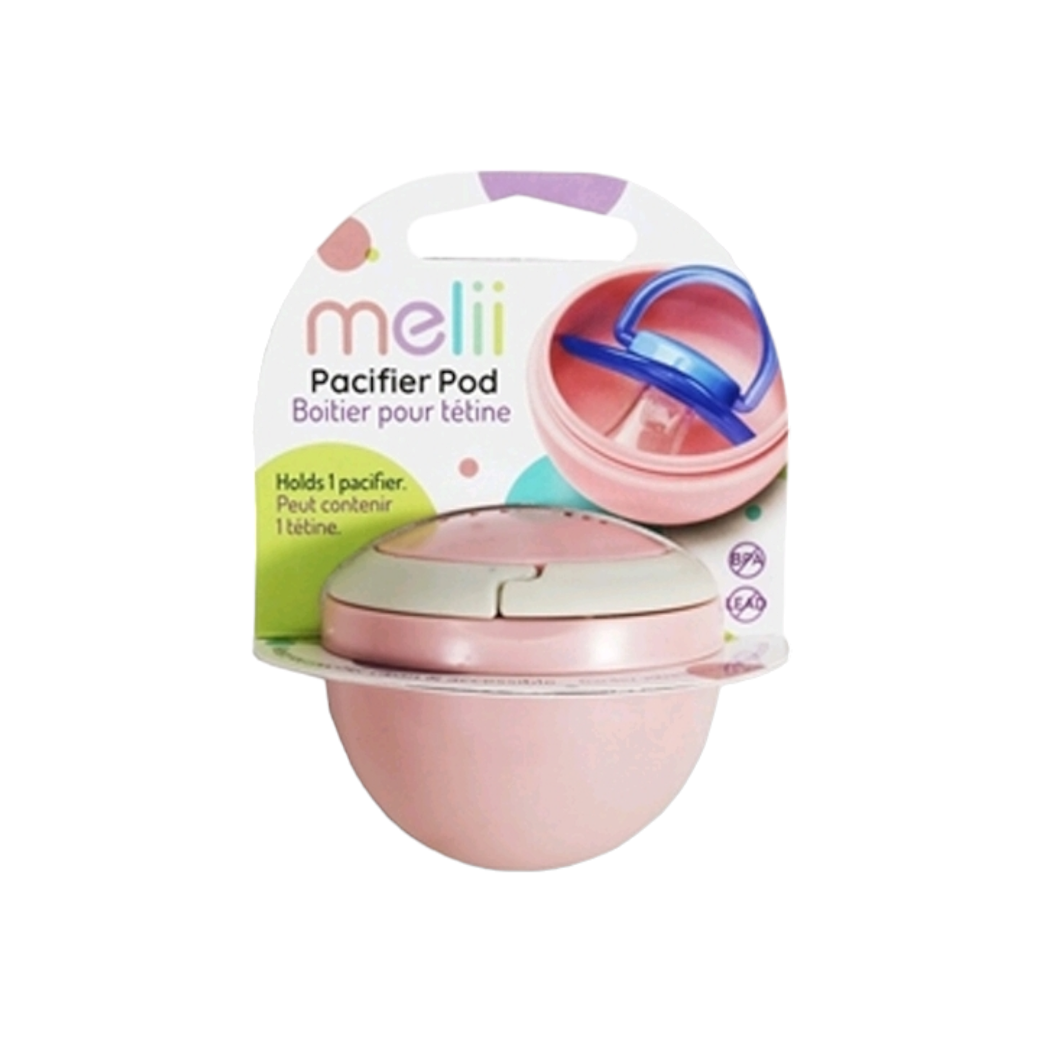 Melii Pacifier Pod Pink and Grey 15760