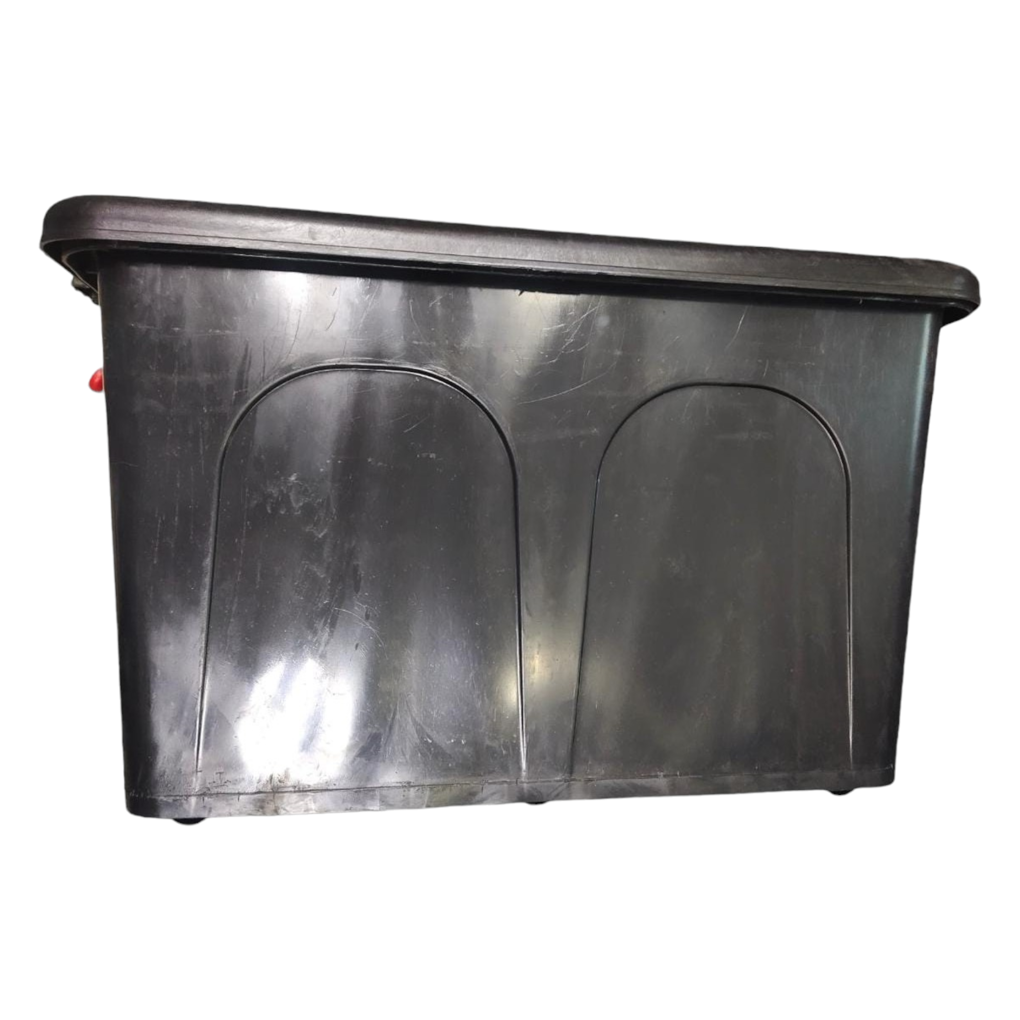 85L Storage Box Plastic Utility Container Black with Wheels