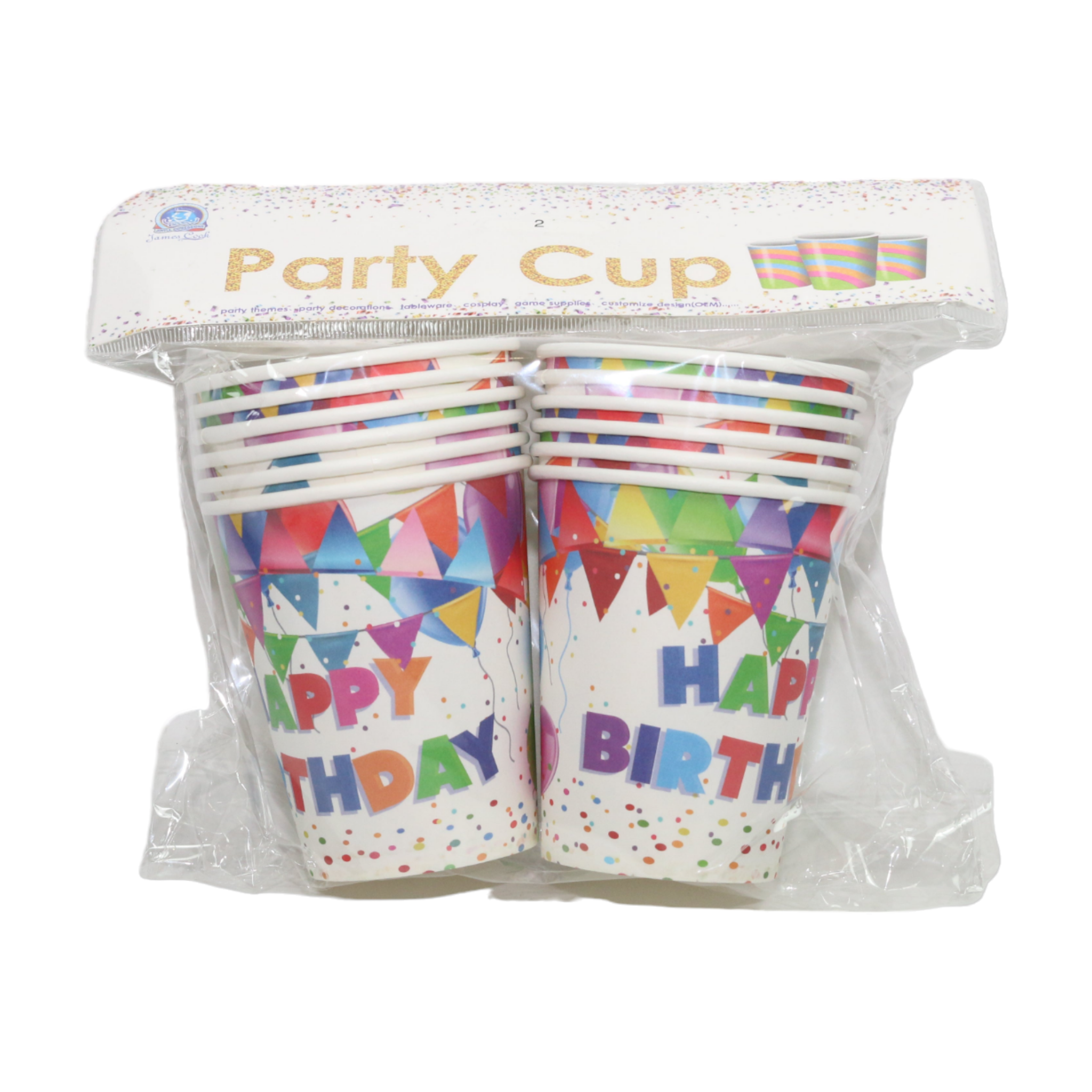 Paper Cup Happy Birthday 12pc 28785