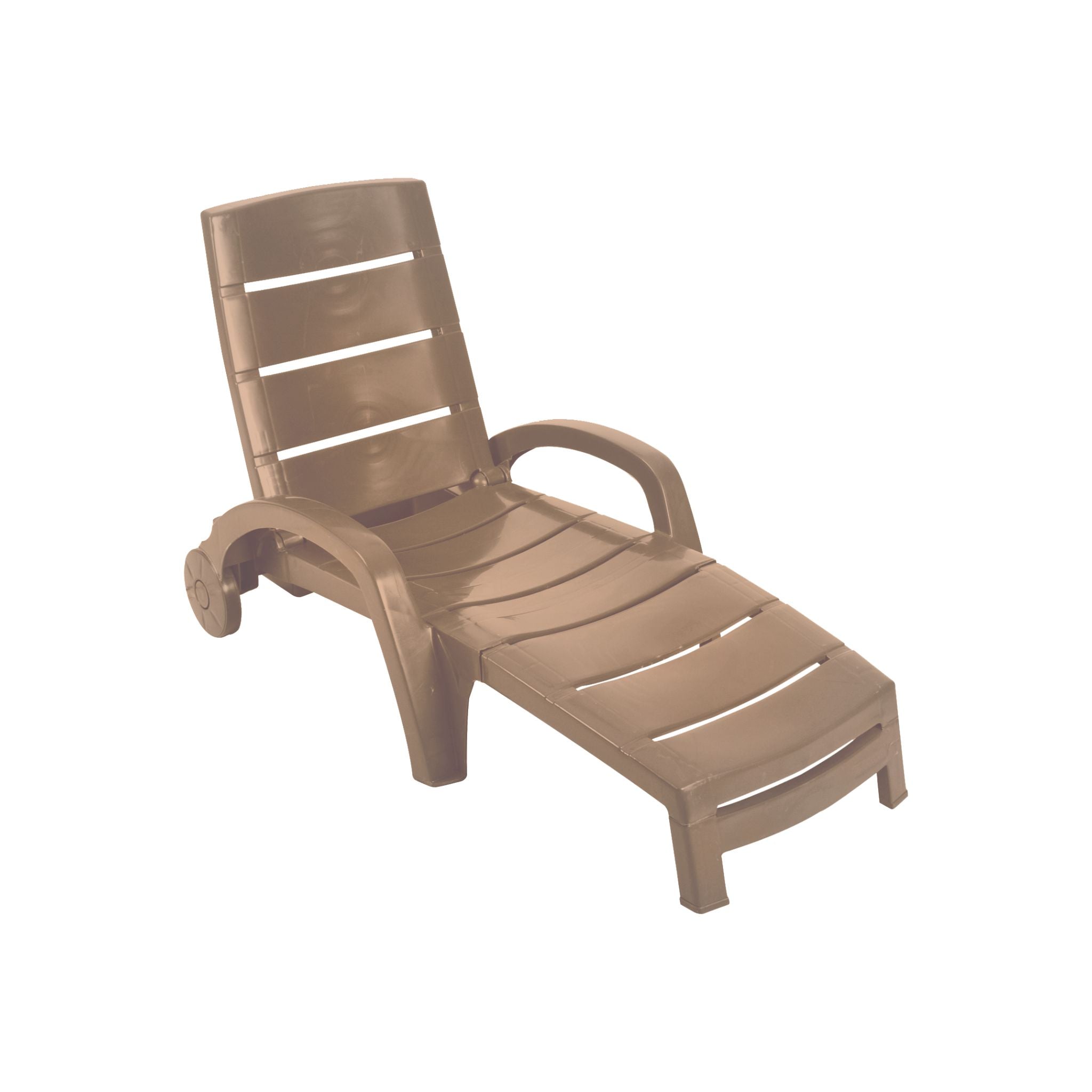 brown plastic chaise lounge