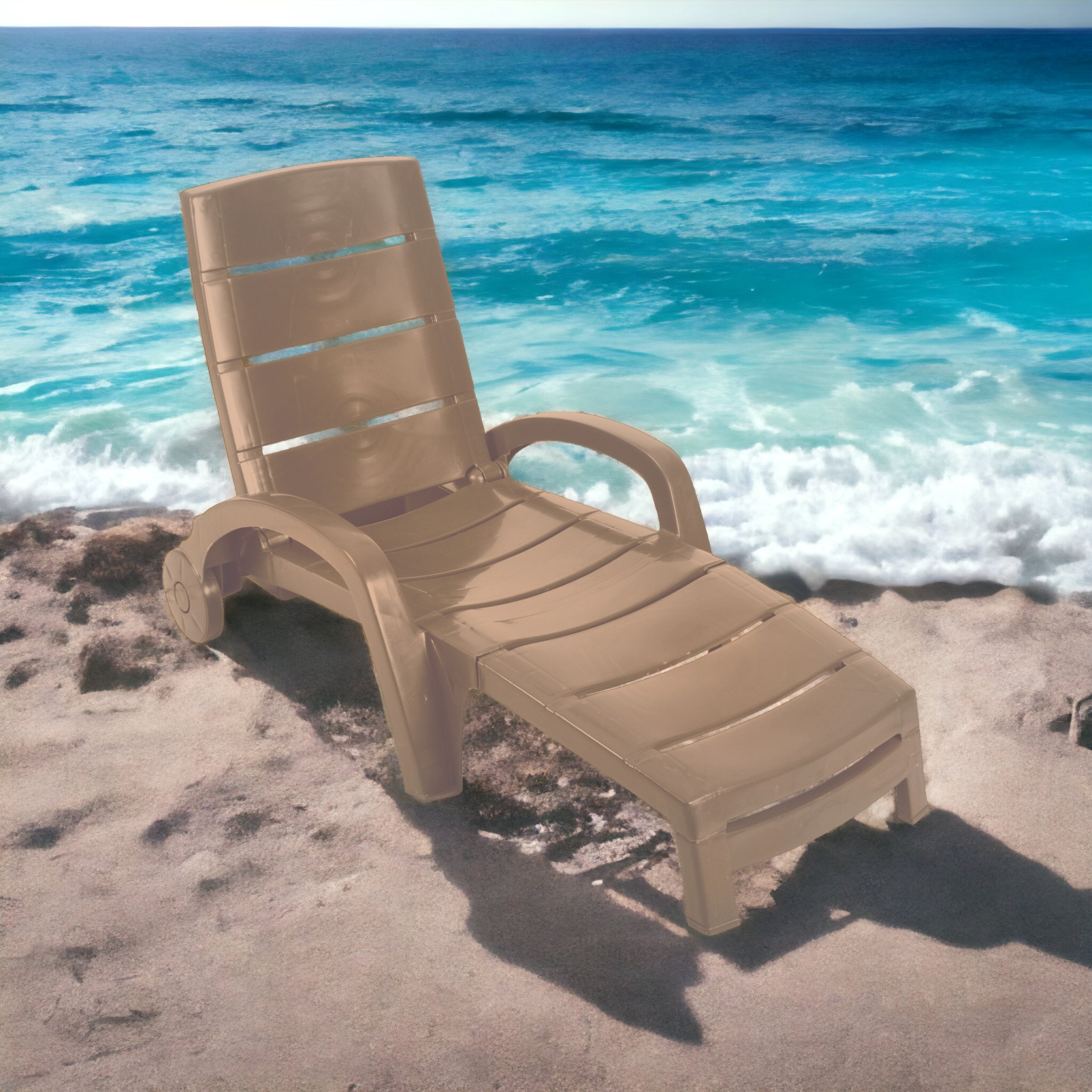 Valentino Sun Lounger Plastic Chair Cappuccino