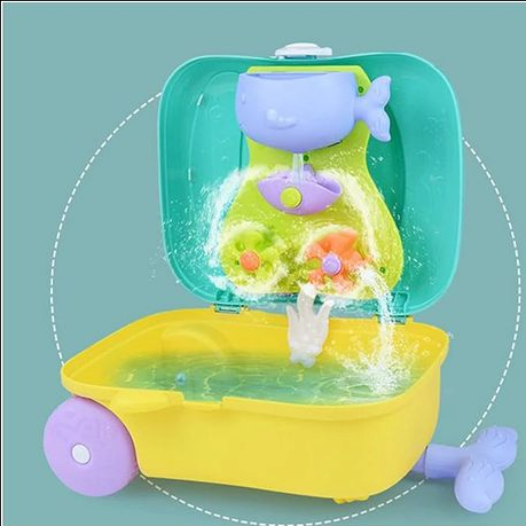 Beach Toy Sandbox Trolley Case Set Kit 8pcs Summer Water Game