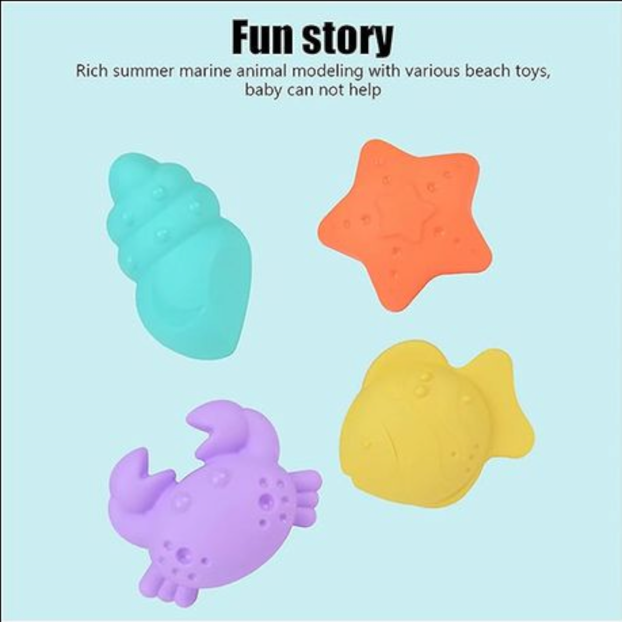 Beach Toy Sandbox Trolley Case Set Kit 8pcs Summer Water Game