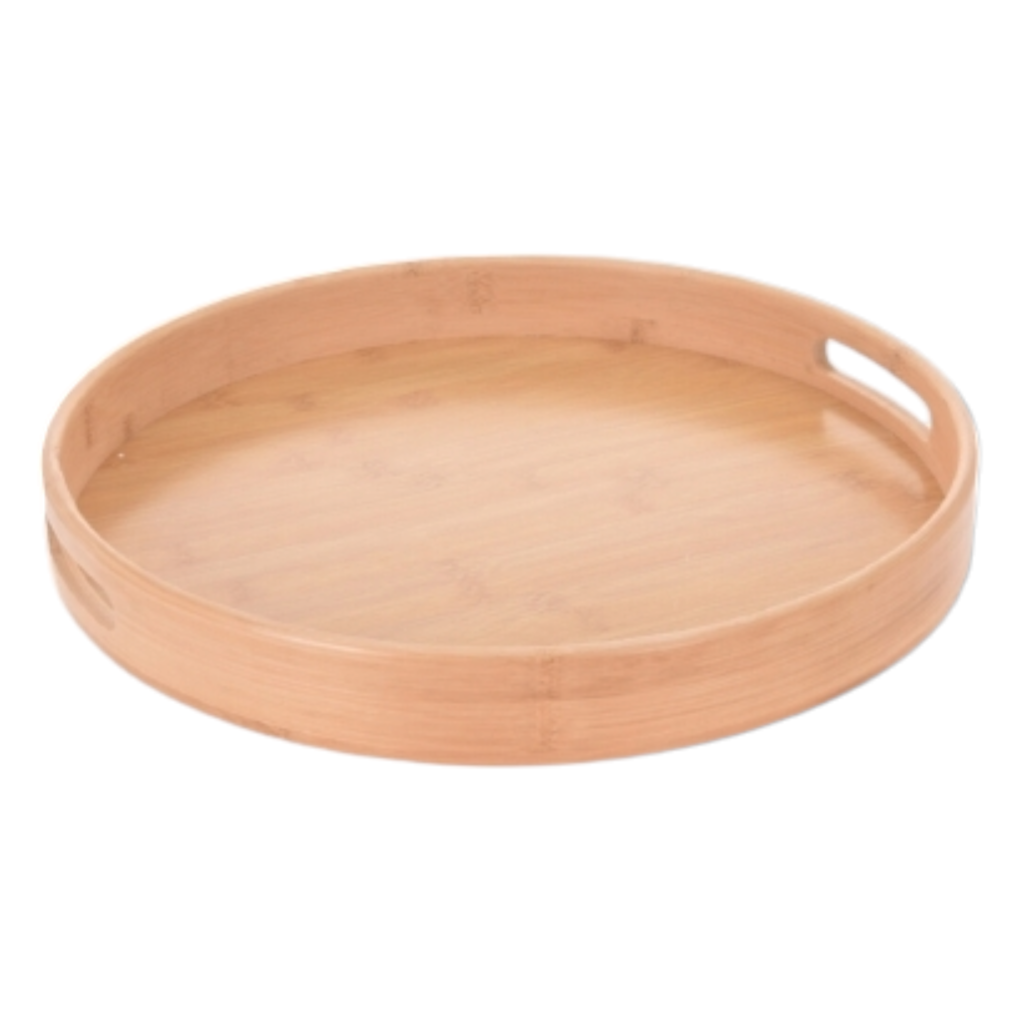 Excellent Housewares Bamboo Serving Tray Round with Grip Handle 40x5cm 21071