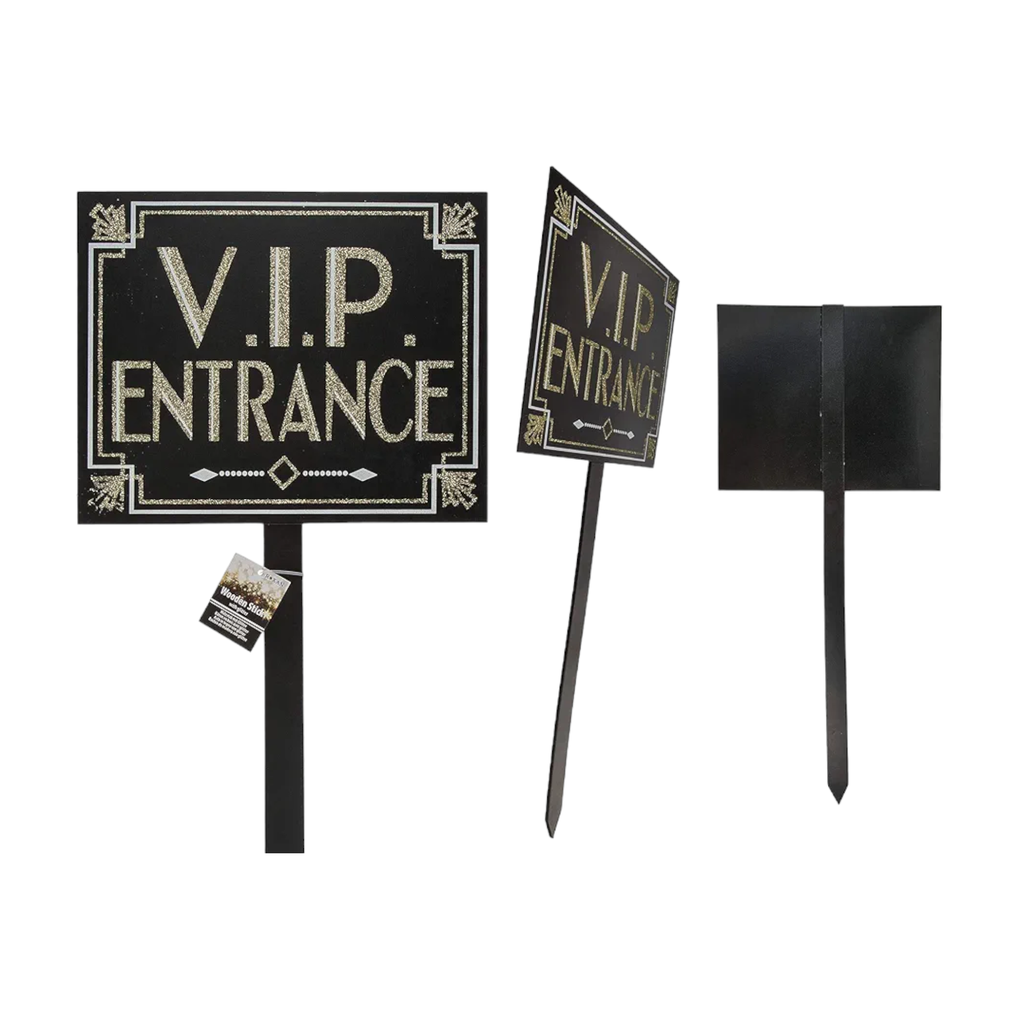 Vip Entrance Wooden Stick with Glitter