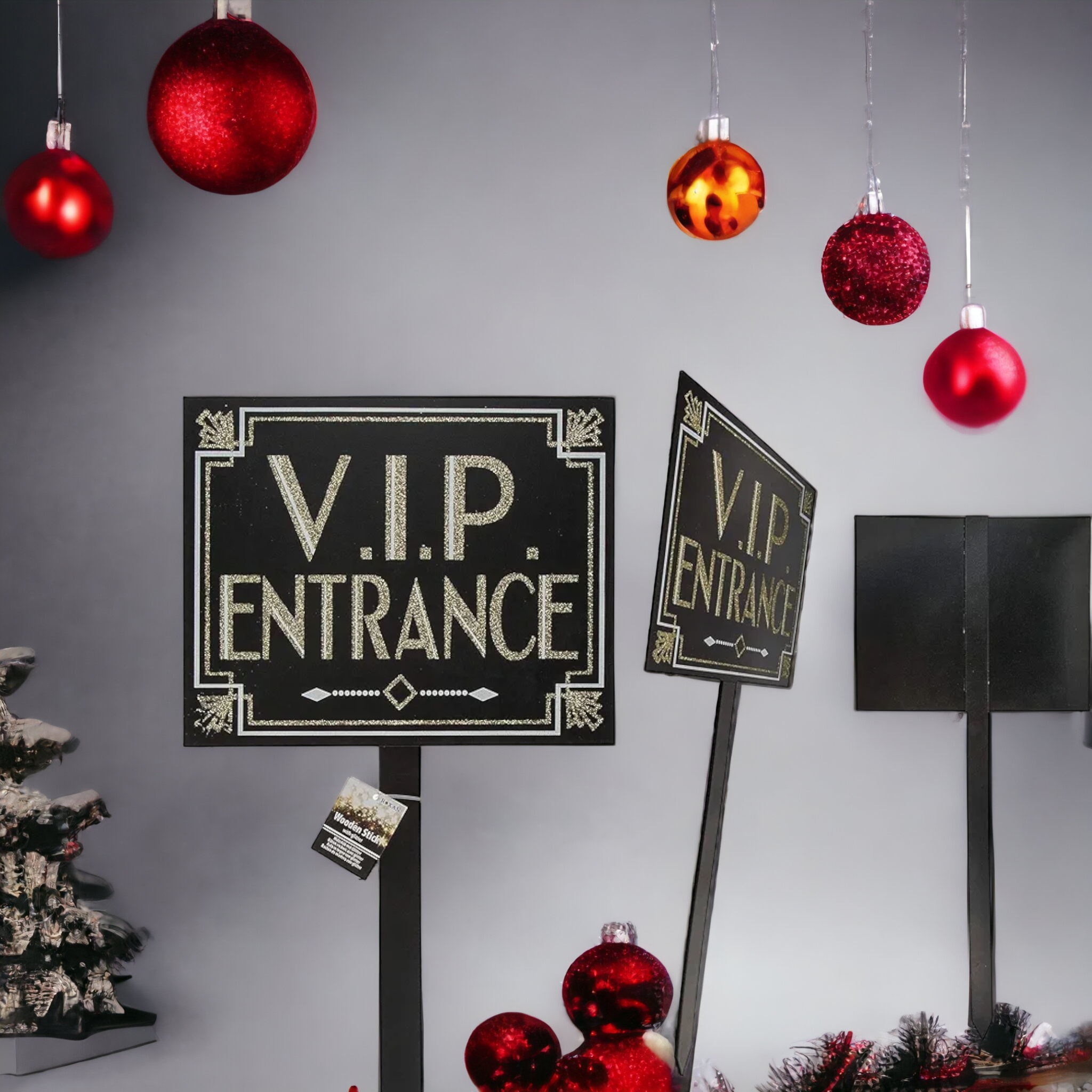 Vip Entrance Wooden Stick with Glitter