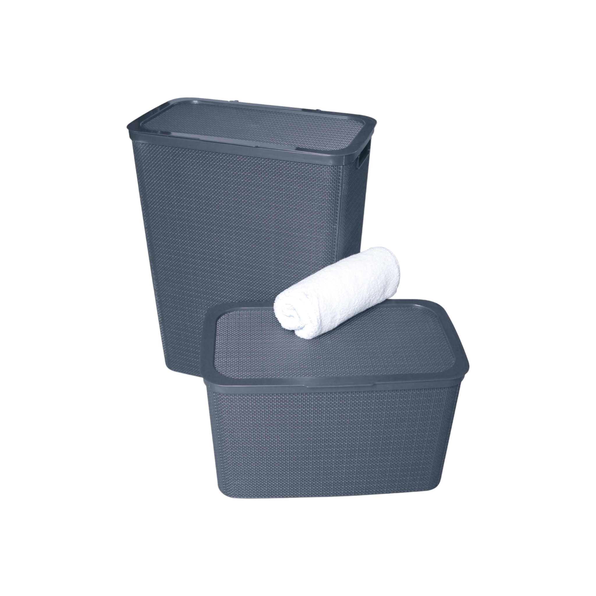 Plastic Laundry Linen Bin Basket Hessian Design 65L BC-HLB