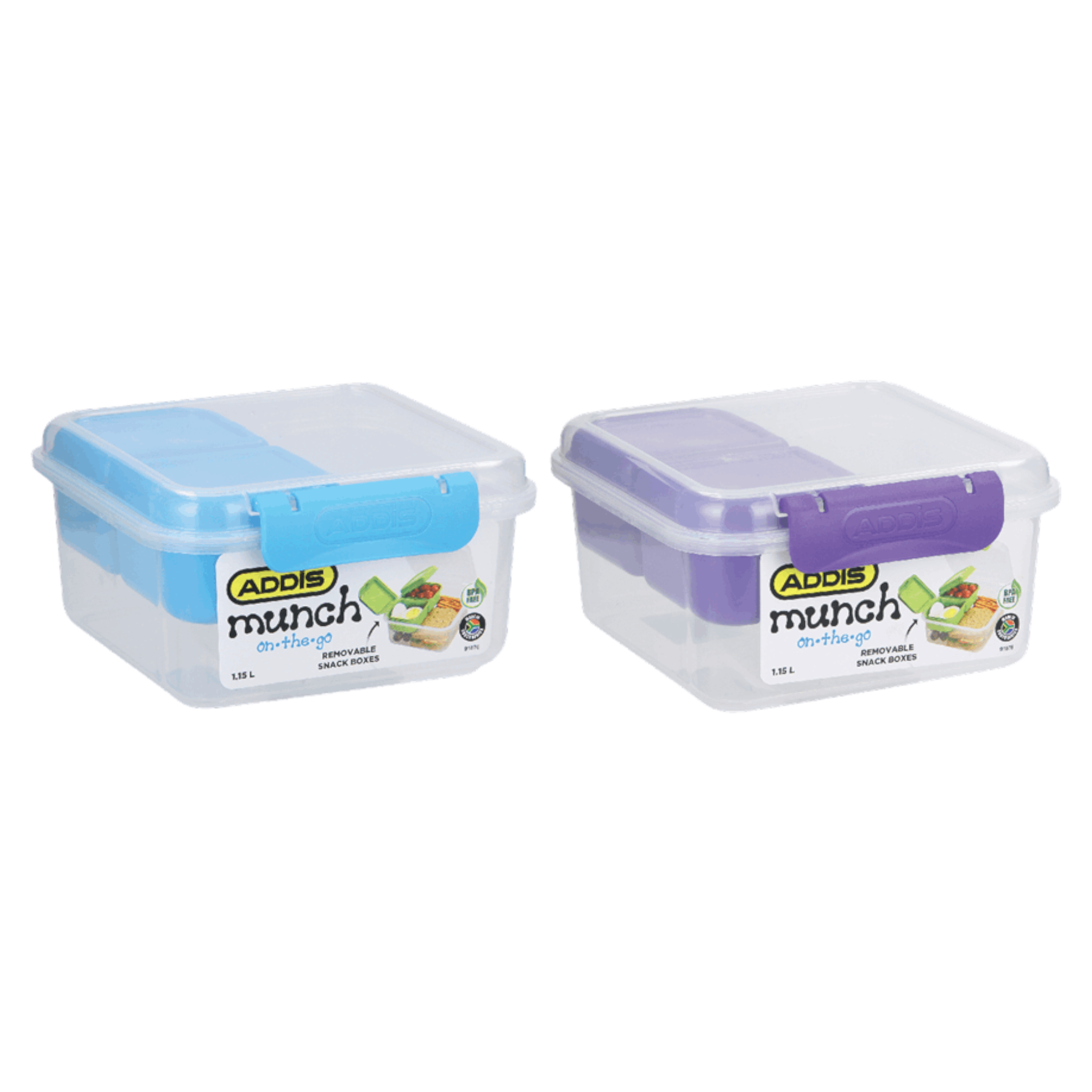 Addis Munch On-the-Go Lunch Box Square 1.15L