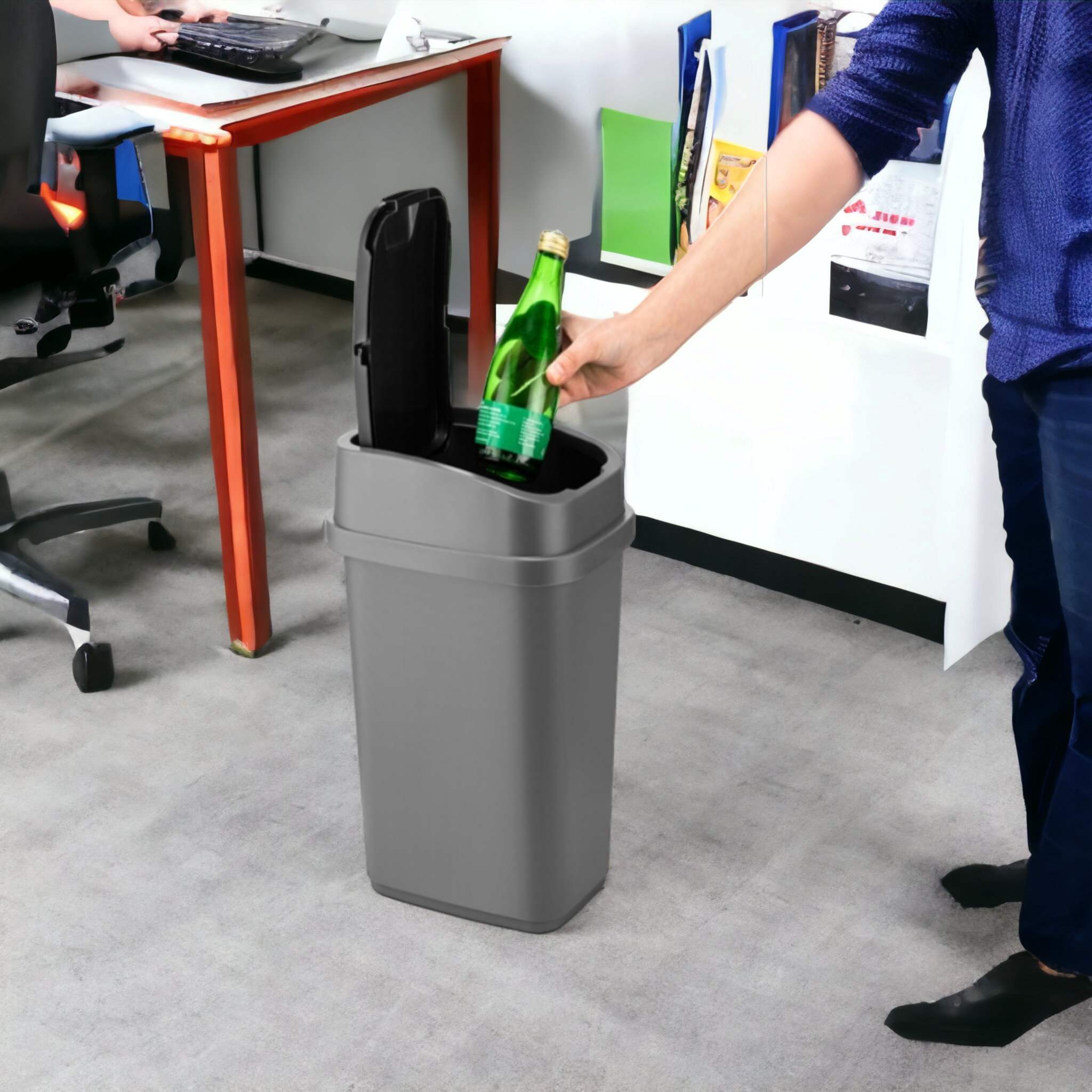 Foly Life Prob Office Waste Bin  Flip Lid BNM1411 Titiz