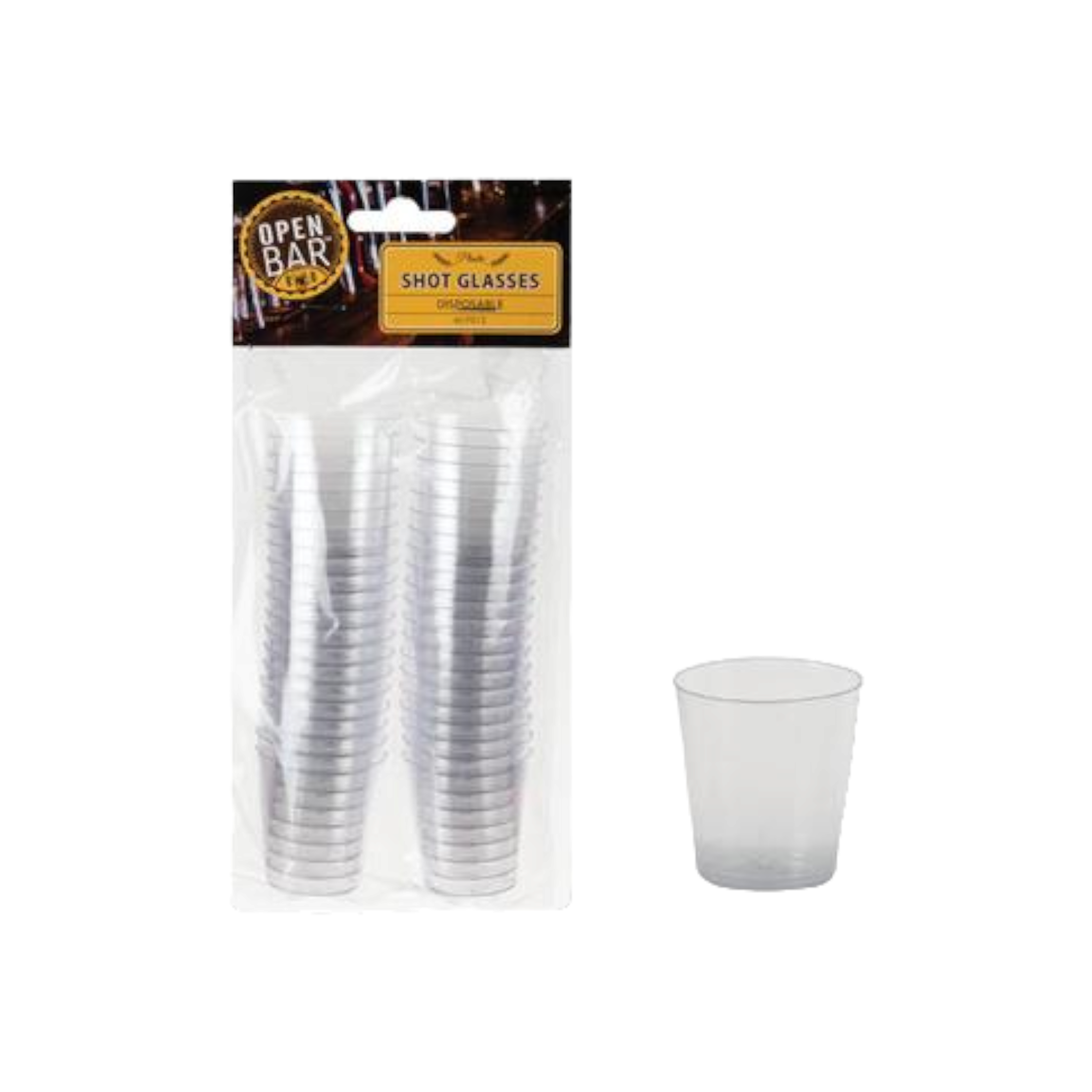 Disposable Shot Glass 30ml Shooter Tot measure 40pack