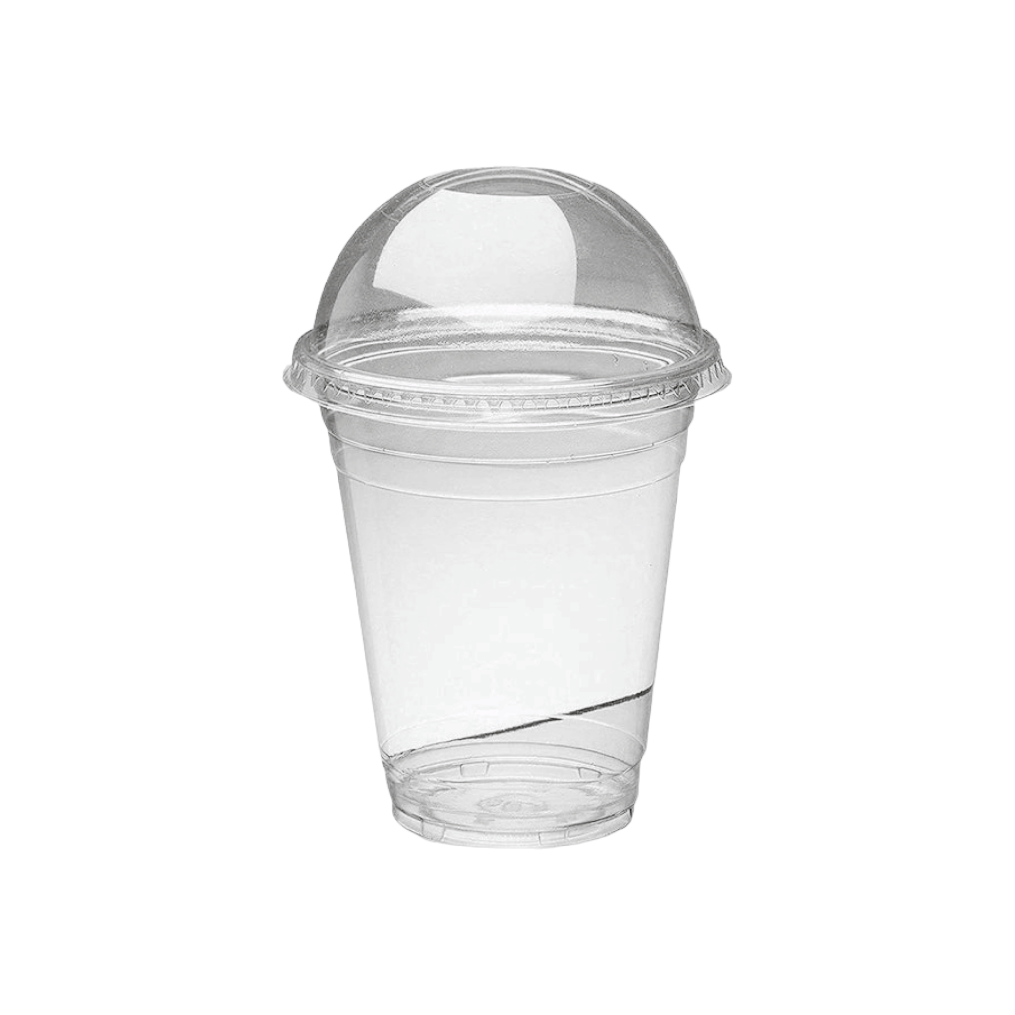 250ml Disposable Plastic Smoothie Cup with Dome Lid and Hole 10pack
