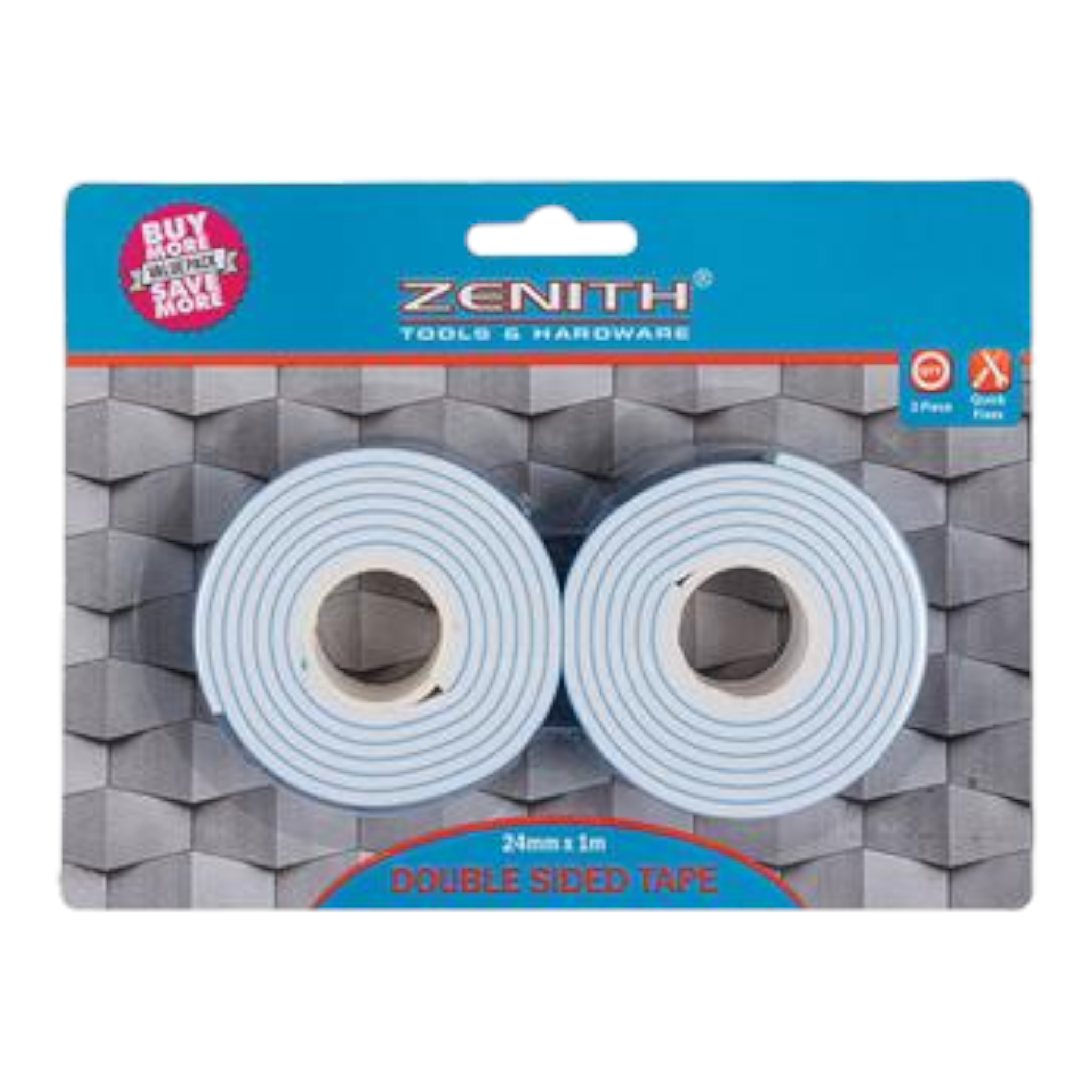 Zenith Tape Double Sided 24x1000mm 2pack