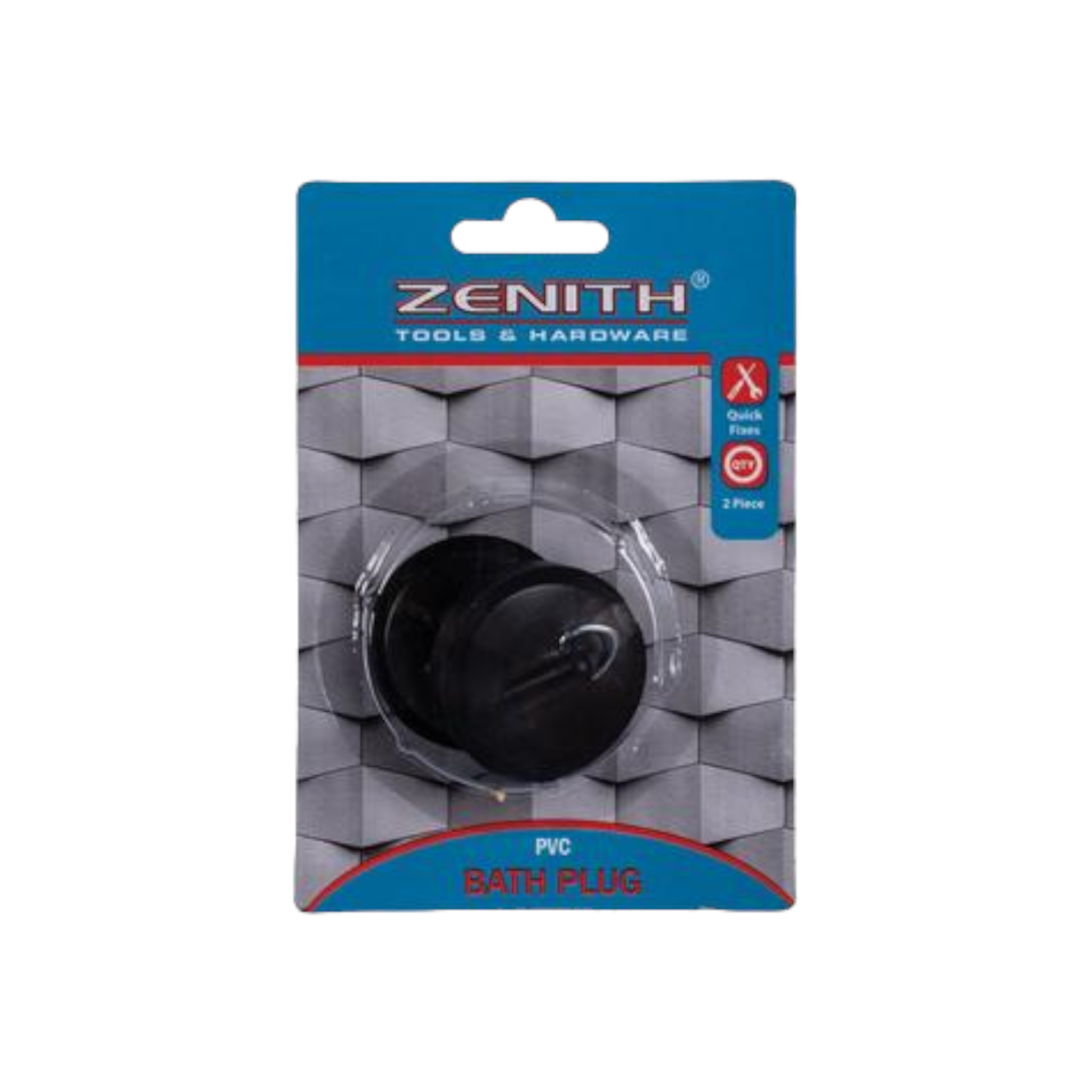 Zenith Bath Plug 2 Pack Black