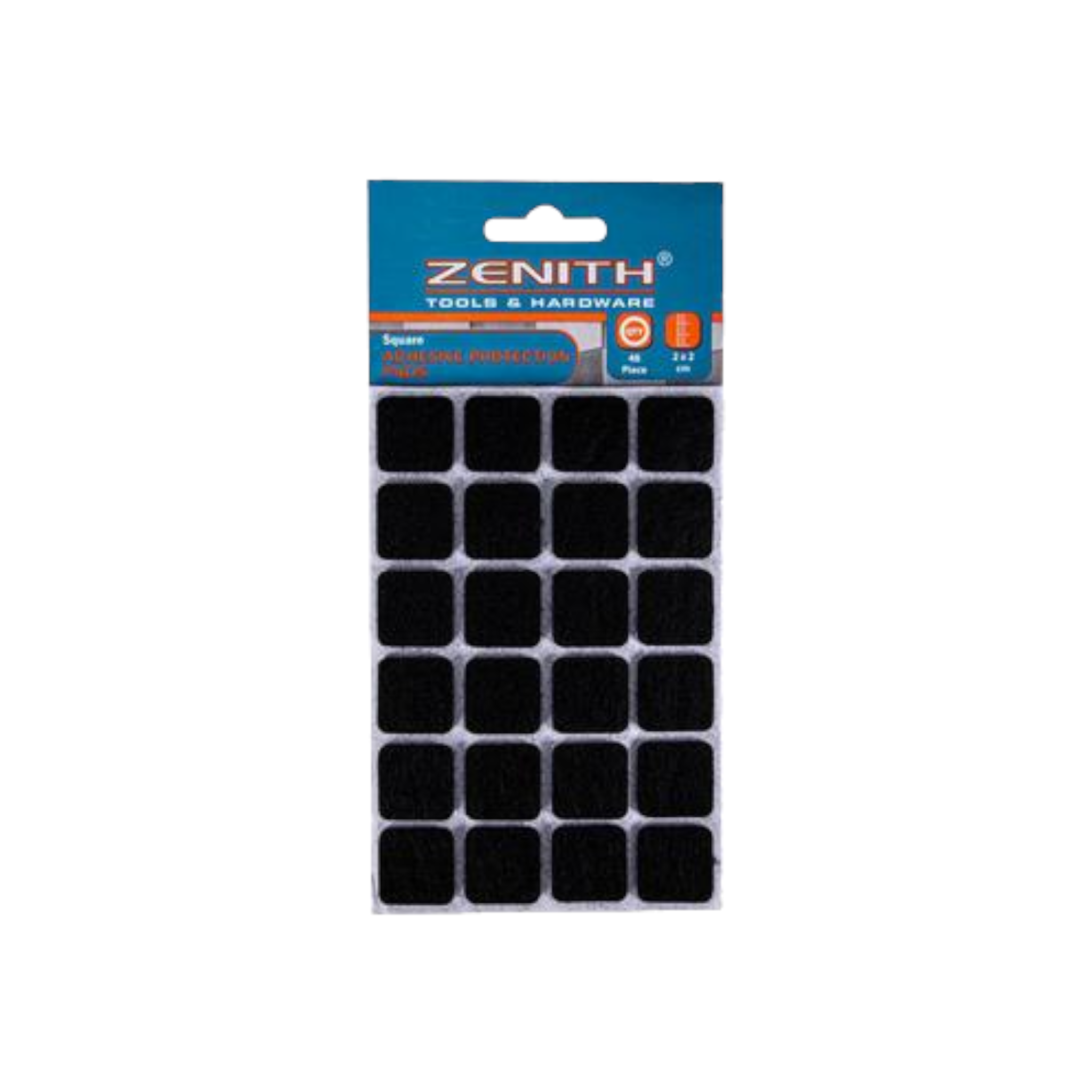 Zenith Black Adheisve Protection Pads 2x2cm 48pcs