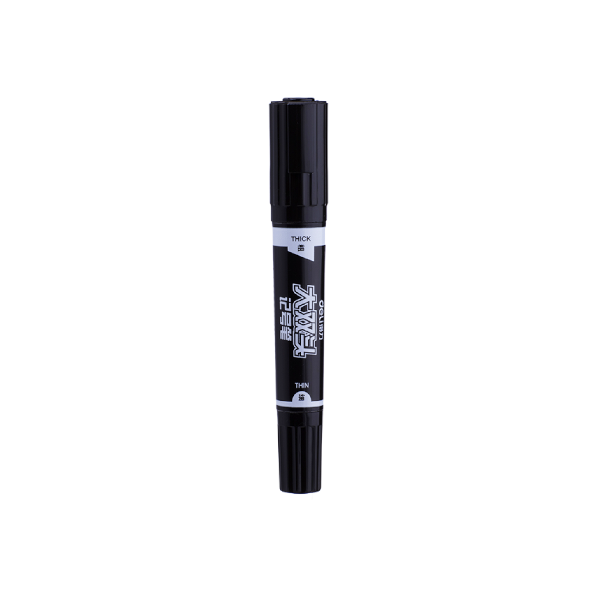 Deli Permanent Marker Black Dual 2 Tip Bullet 1.5mm - Chisel 1.6mm