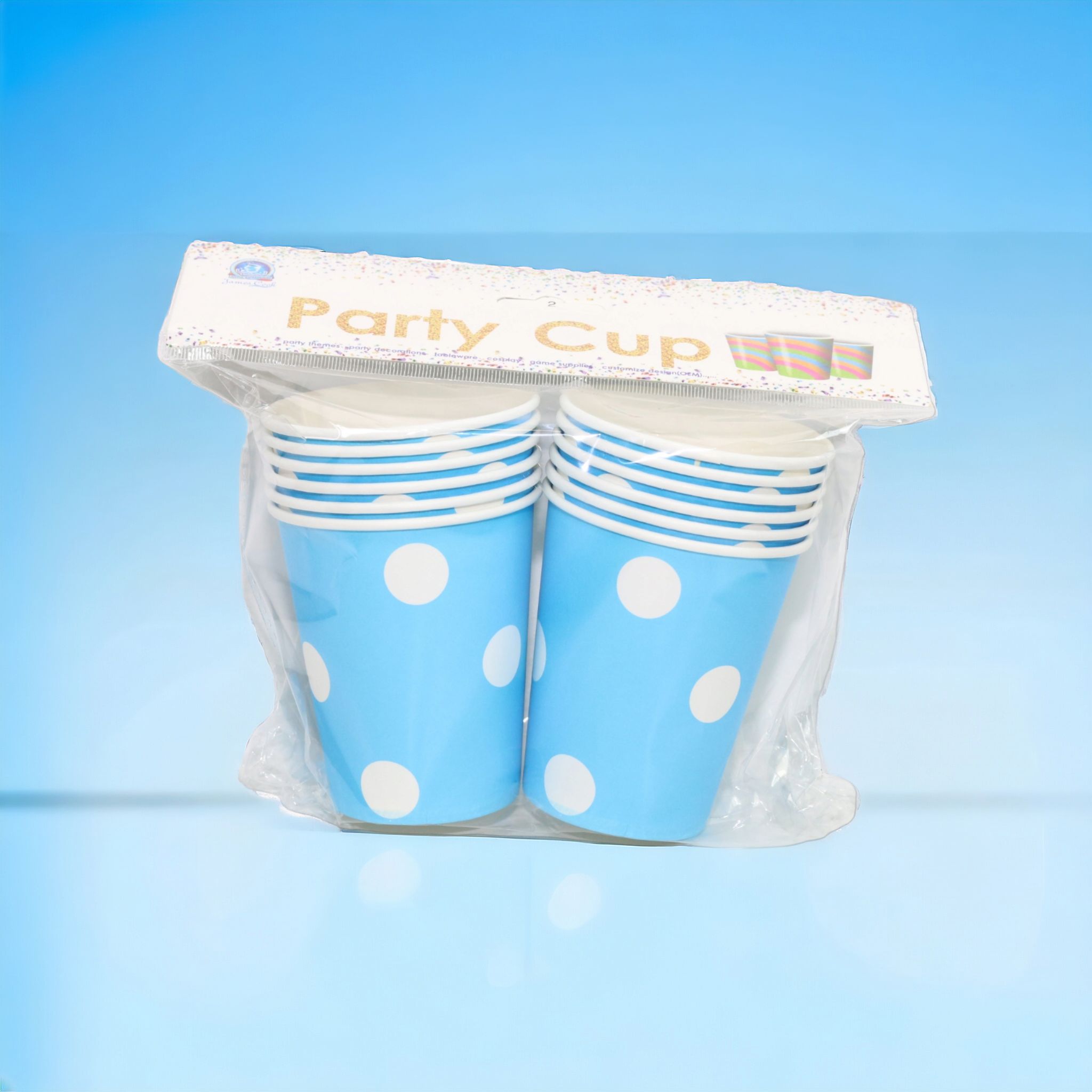 Disposable Party Paper Cups Polka Dot 12pack