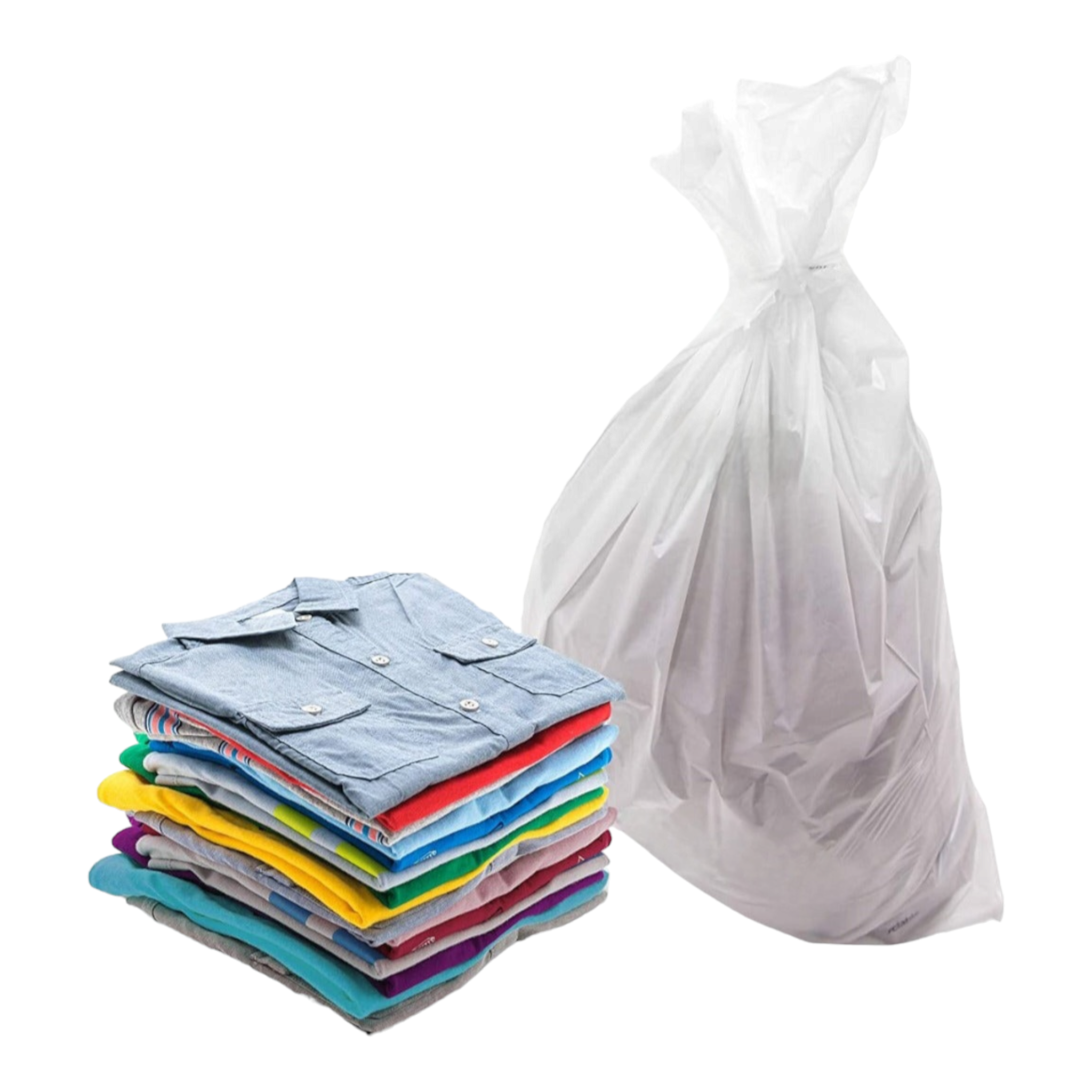 Plastic Laundry Bags 45x55cm 30micron White No Print 250pack