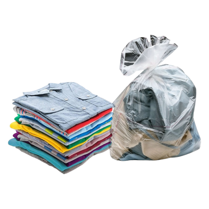 Plastic Laundry Bags 45x55cm 30microns Clear No Print 250pack