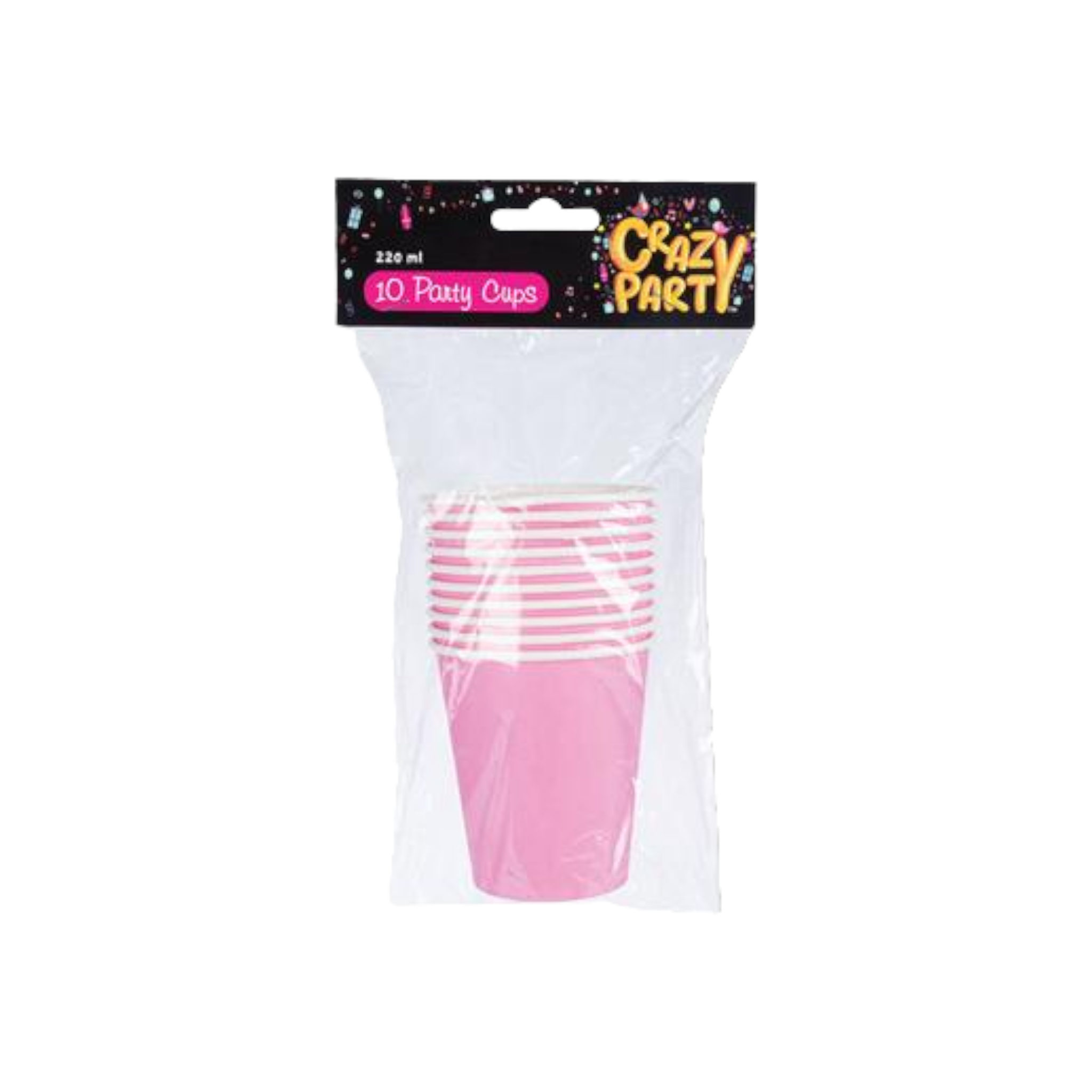 250ml Disposable Party Paper Cups Pink 10pack