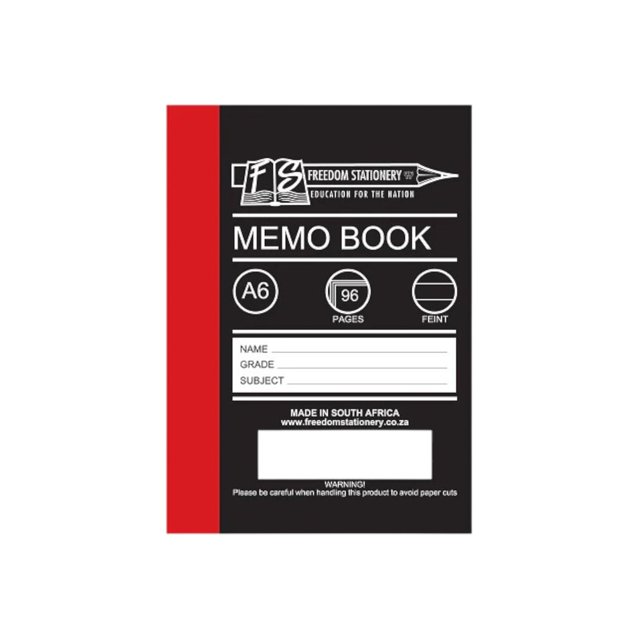 A6 Book Memo Feint Hard Cover 96pg BK016A