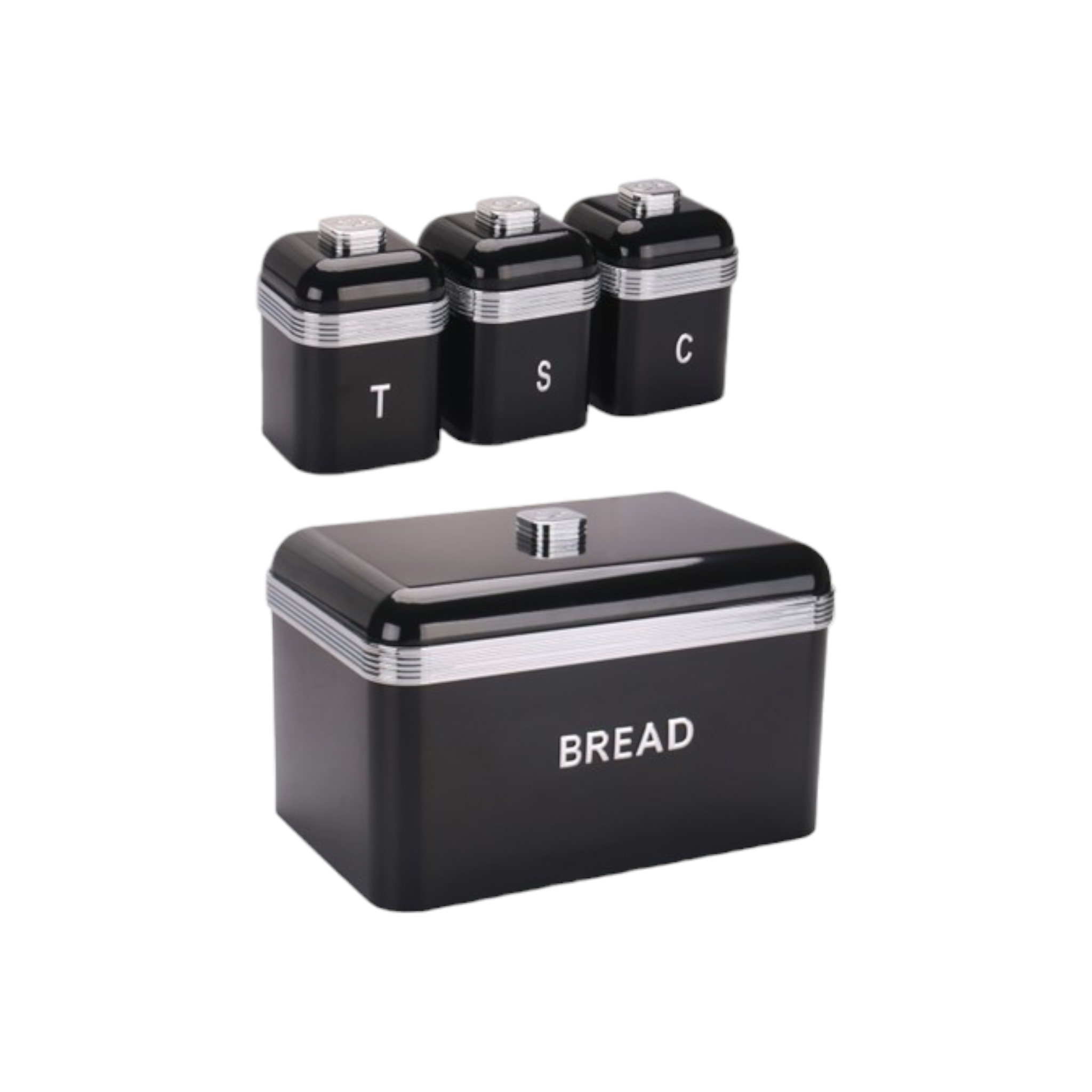 Retro Deluxe Breadbin with 3 Canisters