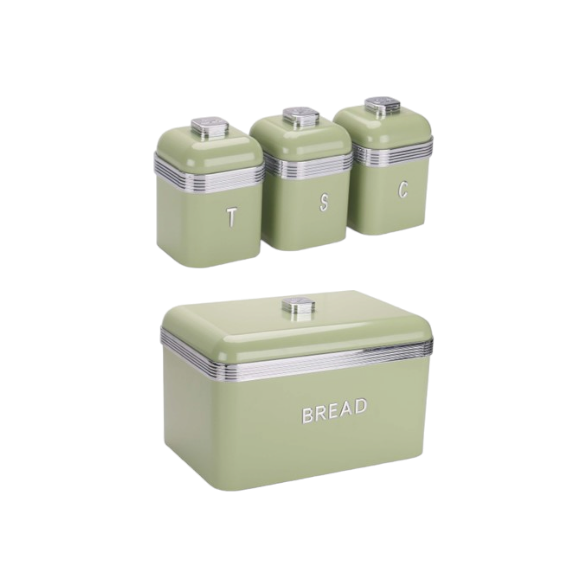 Retro Deluxe Breadbin with 3 Canisters