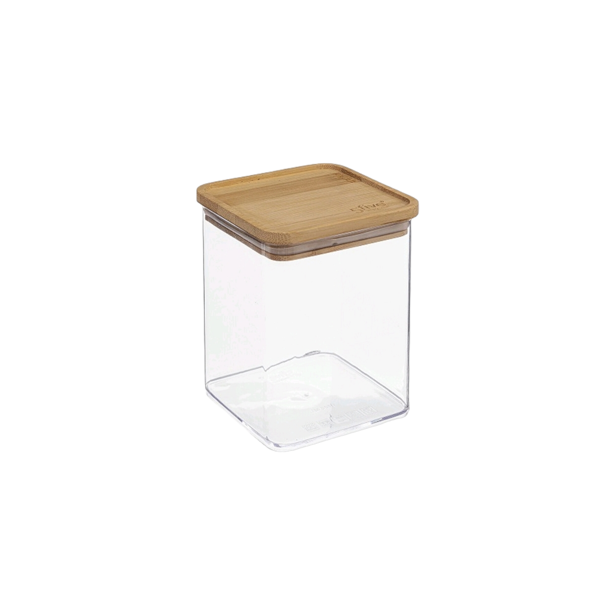 Acrylic Storage Cannister Square Bamboo Lid 1L